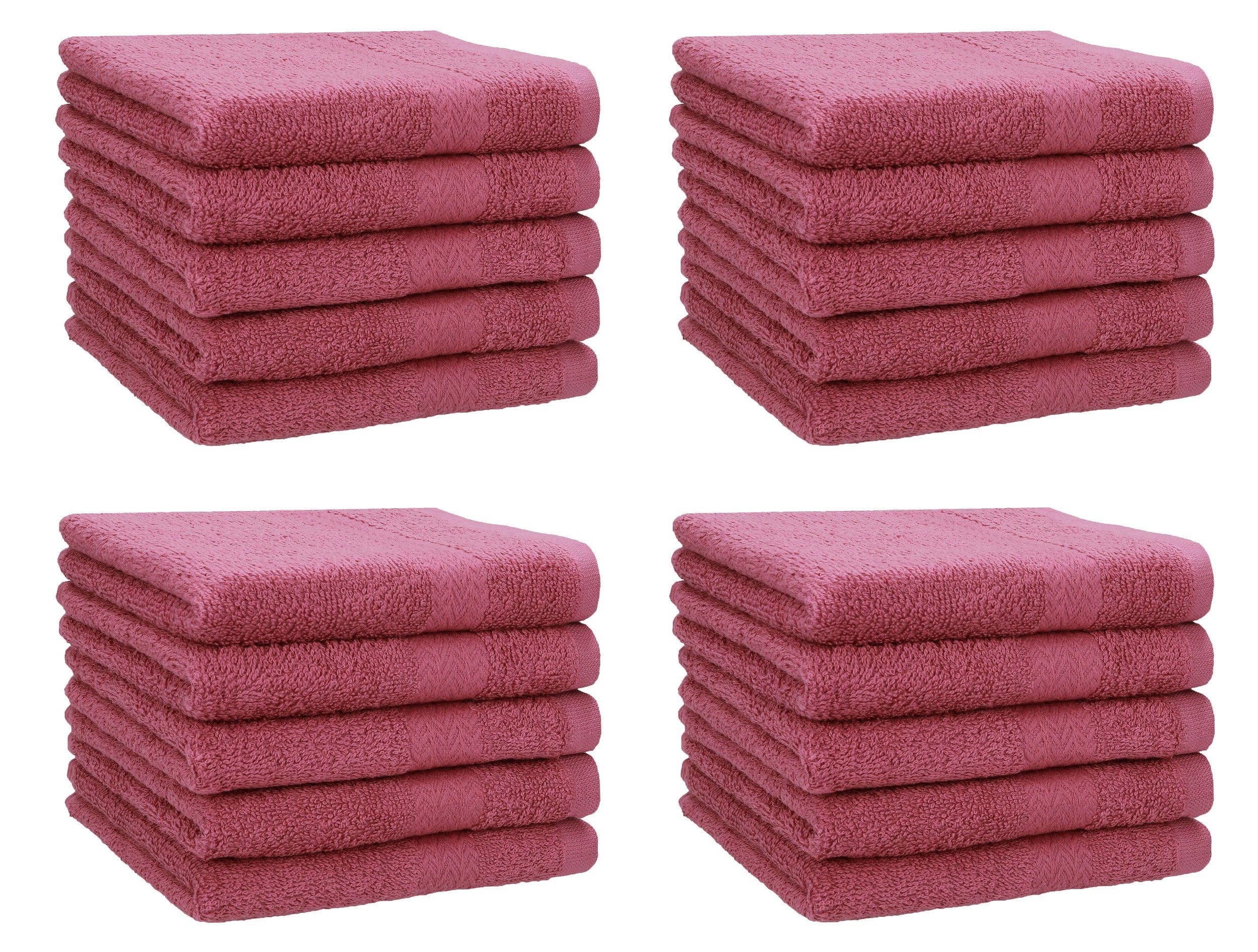 Betz Gästehandtücher 20 er Gästetuch-Set Premim 30x50 cm Farbe Beere, 100% Baumwolle