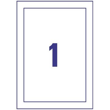 Avery Zweckform Etiketten 5x Hinweisschild Laminier-Schilder Etiketten, Wetterfest Aufkleber Beschriftung Schaufenster für DIN A4 Drucker