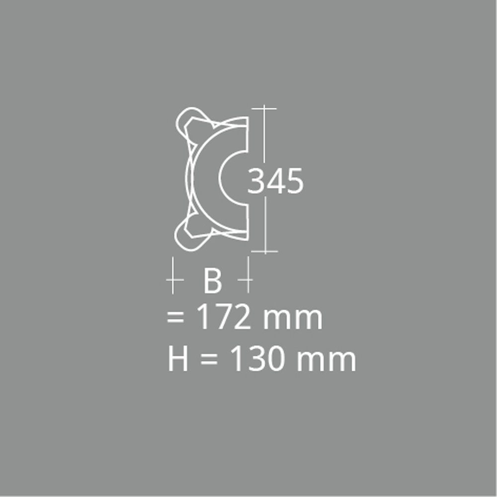 Homestar Dekosäule Halbsäule Kapitell D1/H, Länge 130 mm, attraktives Gestaltungselement für den Innenraum