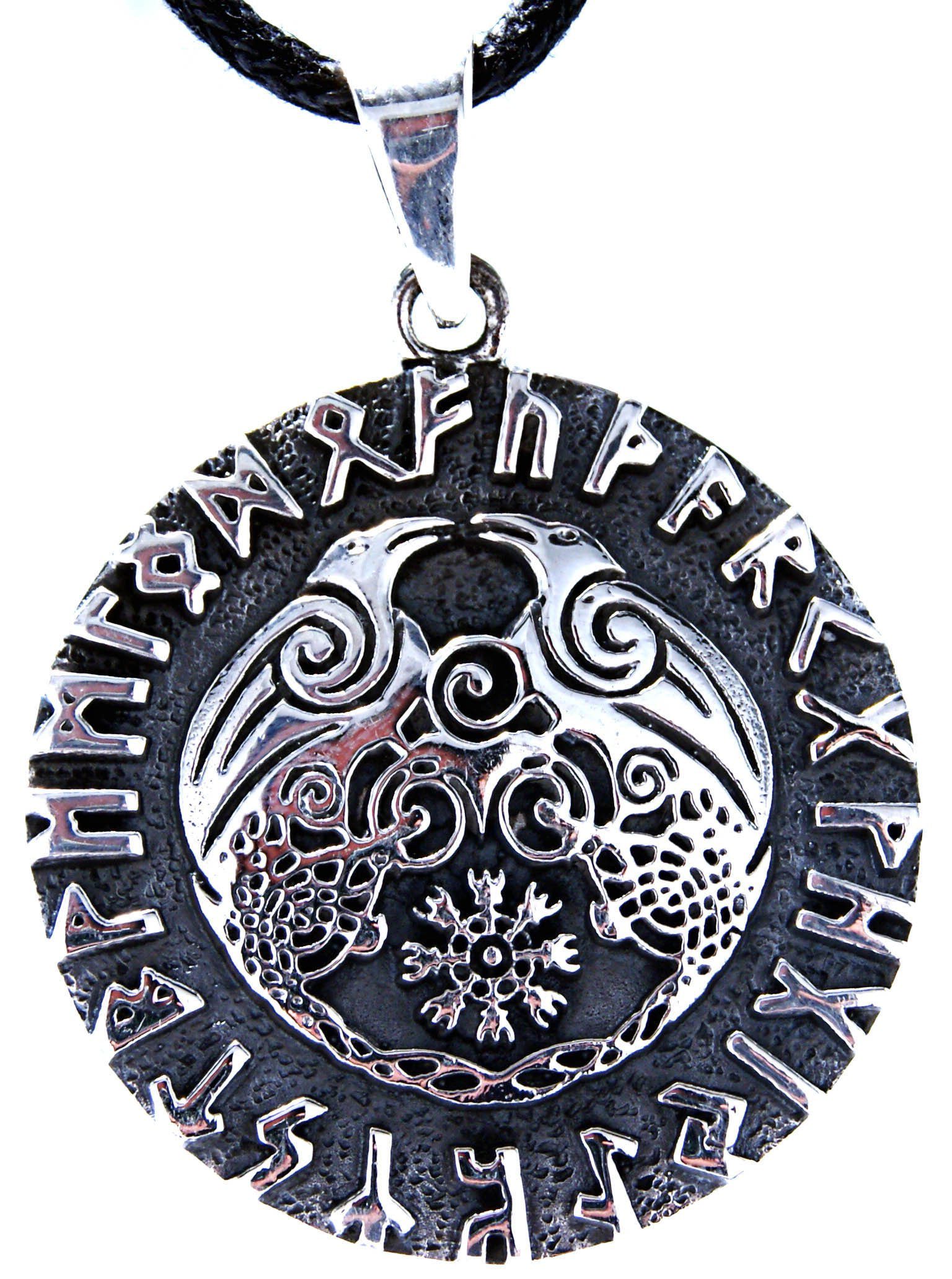 Gott of Silber Viking Anhänger Kettenanhänger Raben Donner 925 Donnergott Leather Kiss