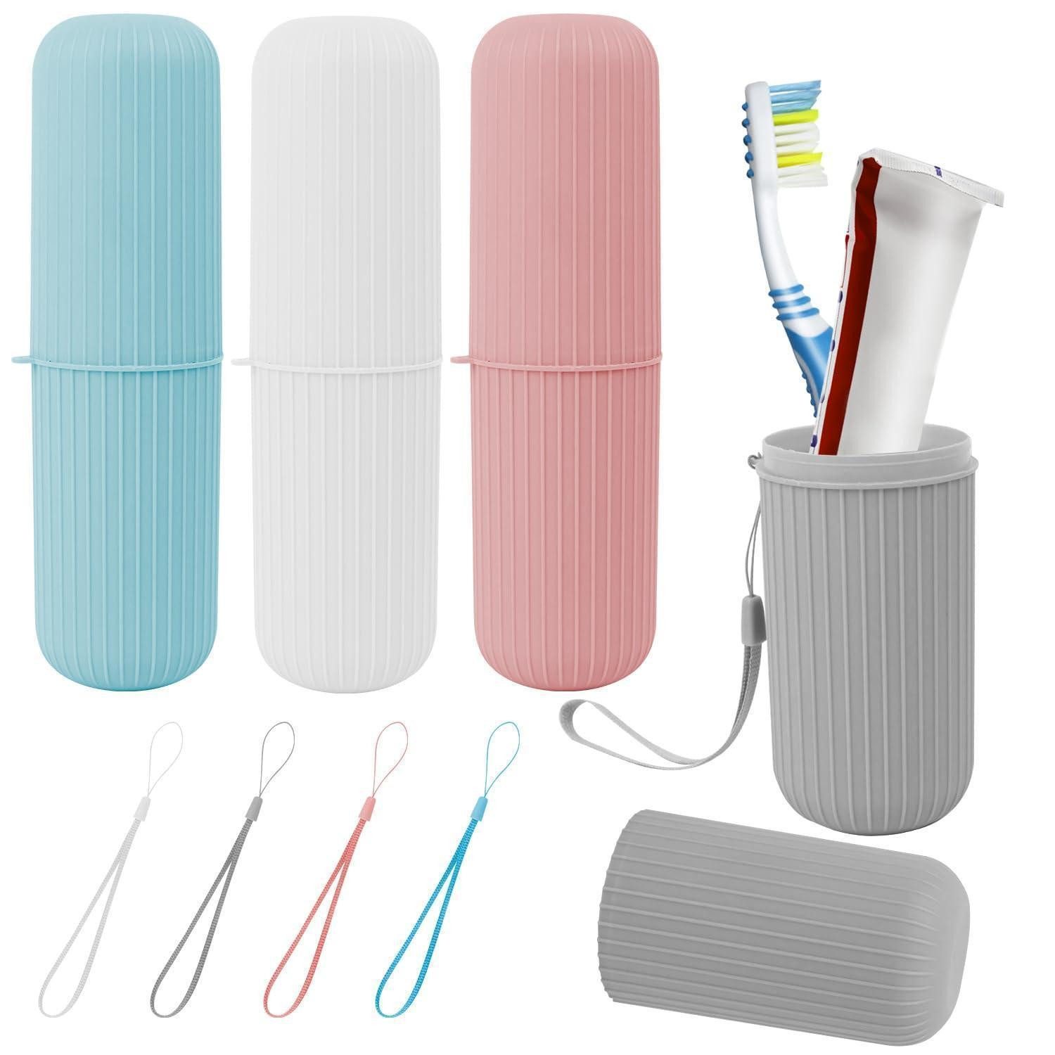 LuxusKollektion Zahnbürstenhalter Zahnbürsten Etui 4er Set Reisebehälter Mehrfarbig