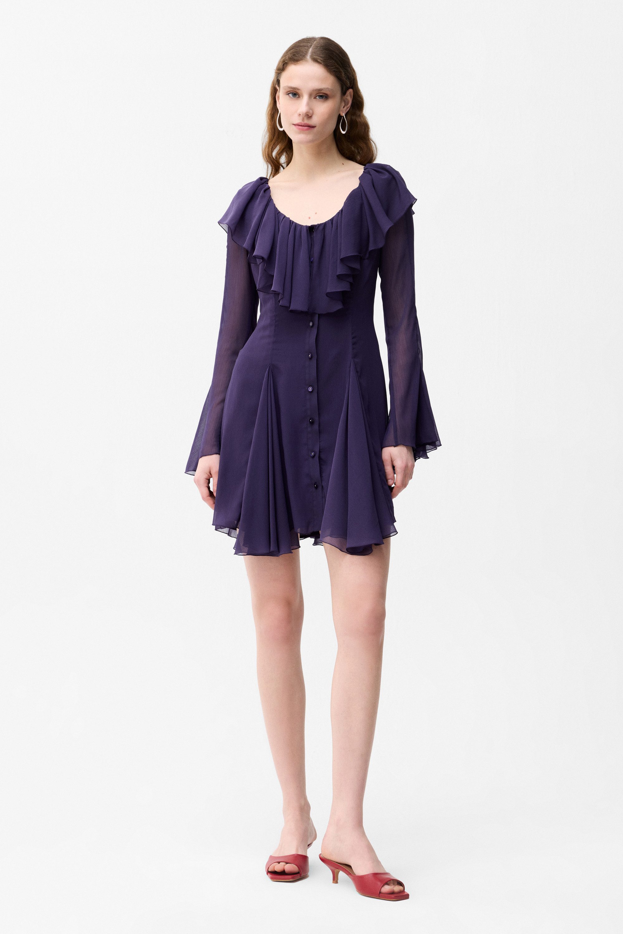 adL Jerseykleid Minikleid mit Volants