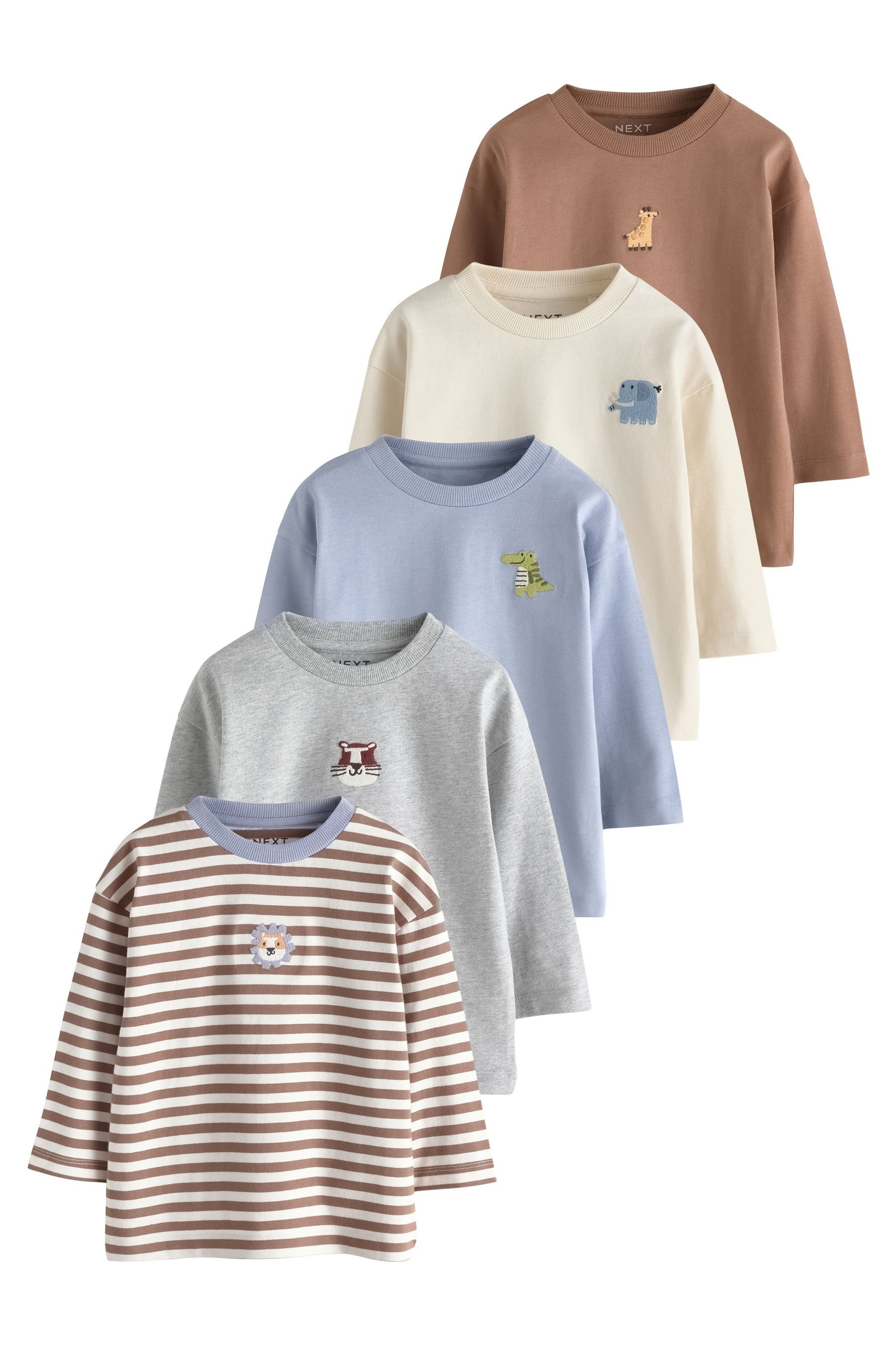 Next Langarmshirt Langarm-Shirts, 5er-Pack (5-tlg)