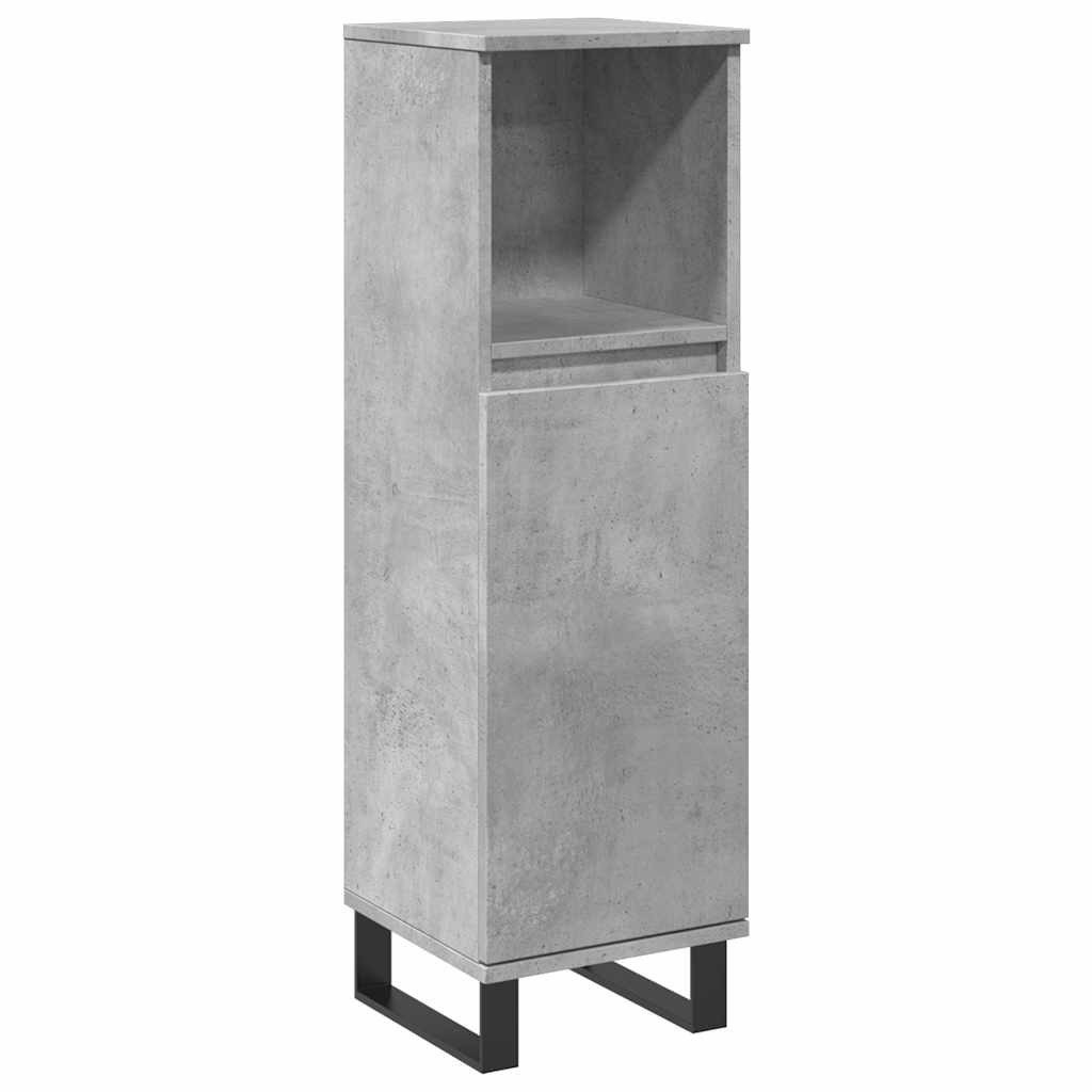 vidaXL Badezimmer-Set Badschrank Betongrau 30x30x100 cm günstig online kaufen