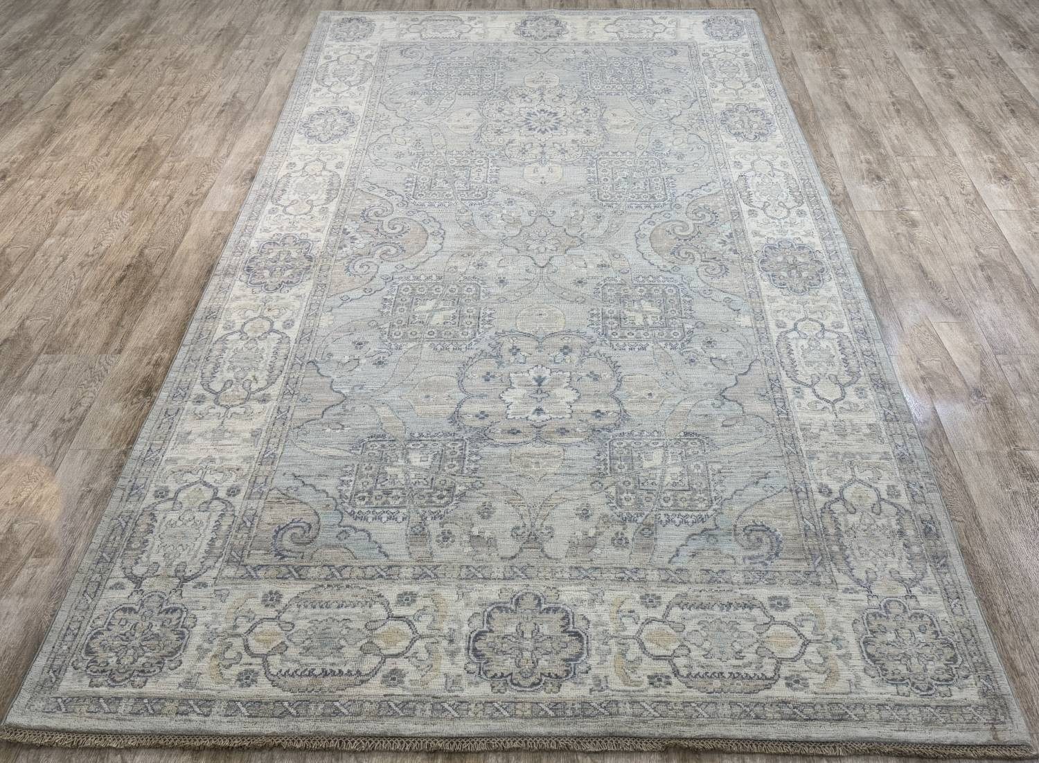 Rug Studios Teppich ZIEGLER FARAHAN-ORIGINAL HANDGEKNÜPFT, Rechteckig, Höhe: 8 mm, Handgefertigt, 178 x 325 cm, Hellgrau