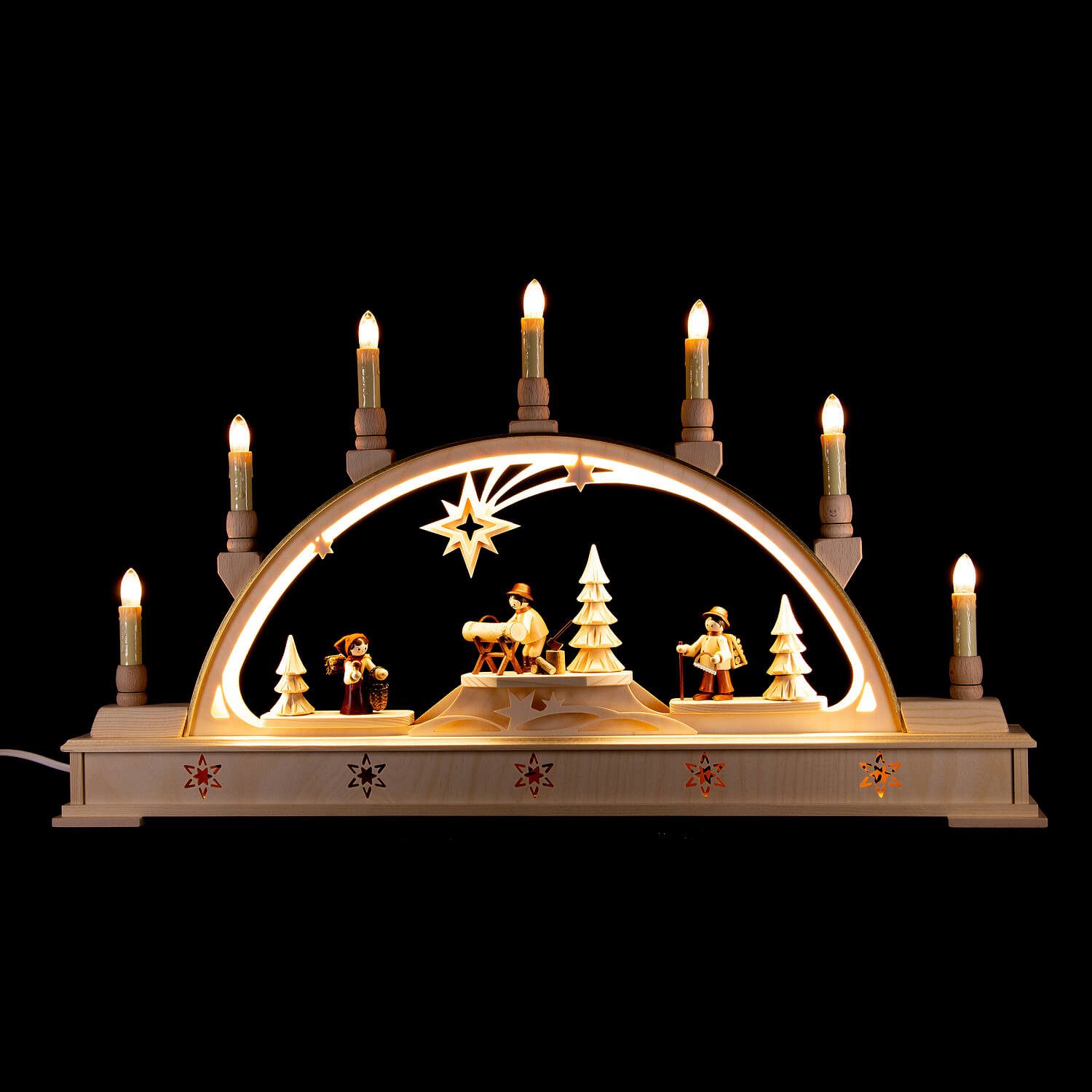 Manufaktur Holger Seidel Schwibbogen Schwibbogen Waldarbeiter (63x35cm) von Manufaktur Seidel