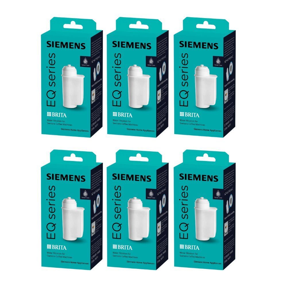 SIEMENS Reinigungskartusche TZ70033, Zubehör für alle Siemens  Kaffeevollautomaten der EQ Reihe: EQ.300, EQ.500, EQ.6, EQ.700, EQ.9 Plus  und Einbauvollautomaten, BRITA Intenza Wasserfilter (6er Pack)