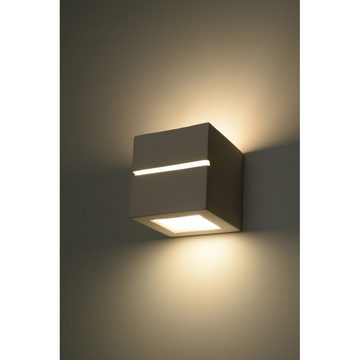 SOLLUX lighting Deckenleuchte Wandlampe Wandleuchte Keramik LEO LINE, 1x E27, ca. 14x14x14 cm