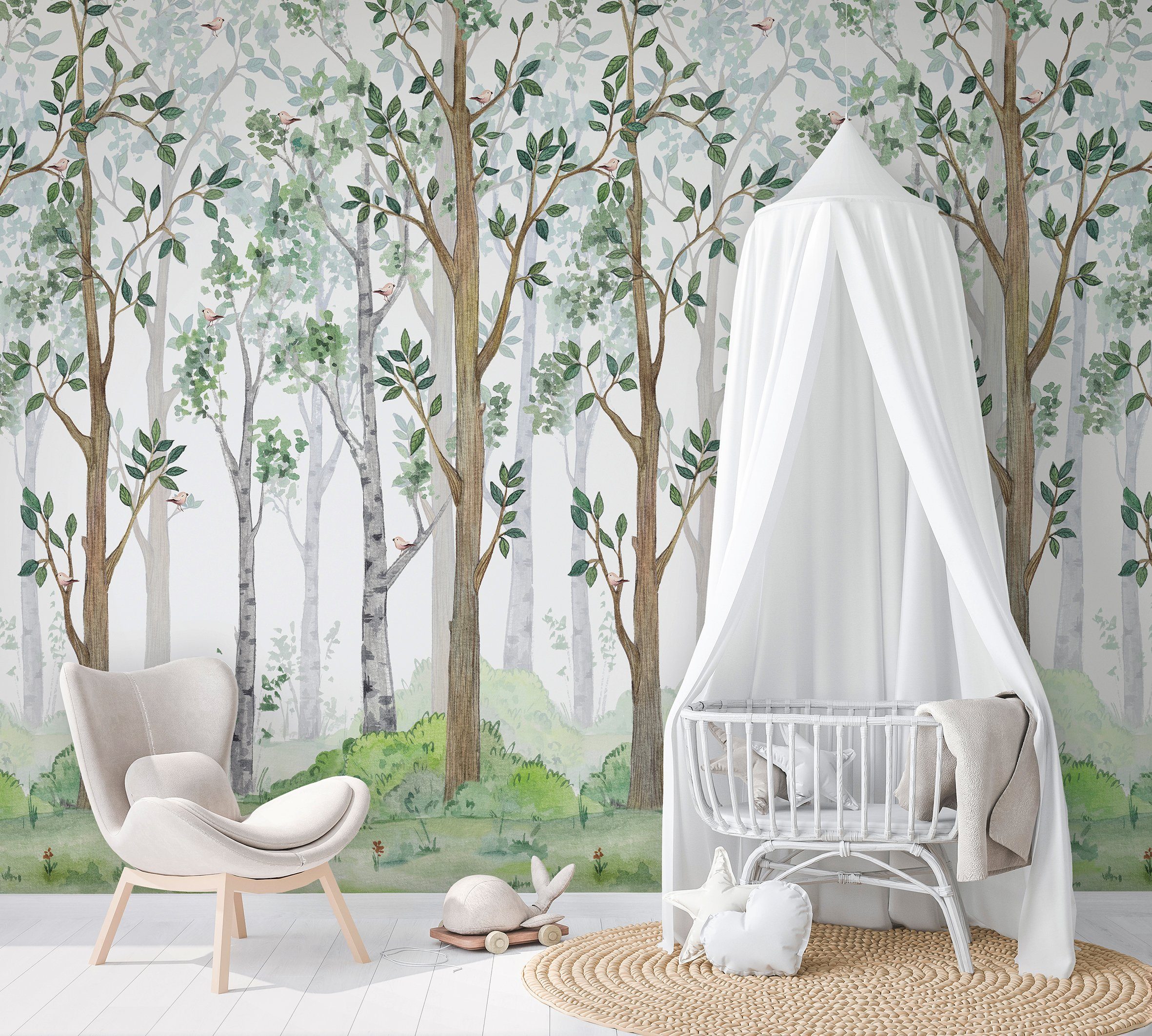 Marburg Kindertapete, Wald, matt, (1 St), moderne Tapete für Wohnzimmer Sch günstig online kaufen