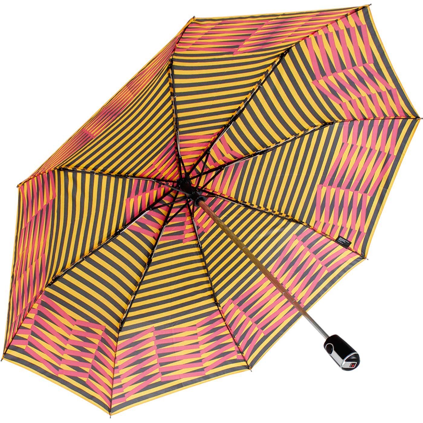 Knirps® Taschenregenschirm Large Duomatic Auf-Zu-Automatik stabile Viper, Begleiter der pink-orange große, - UV-Schutz