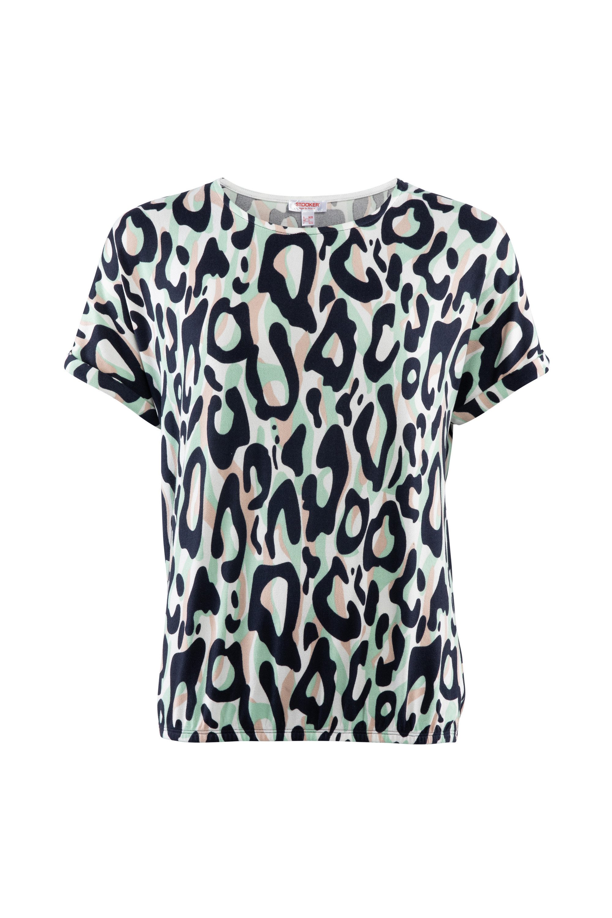 STOOKER WOMEN Kurzarmshirt STCLEA Print T-Shirt Regular Fit T-Shirt Spitzen- Shirt für Damen