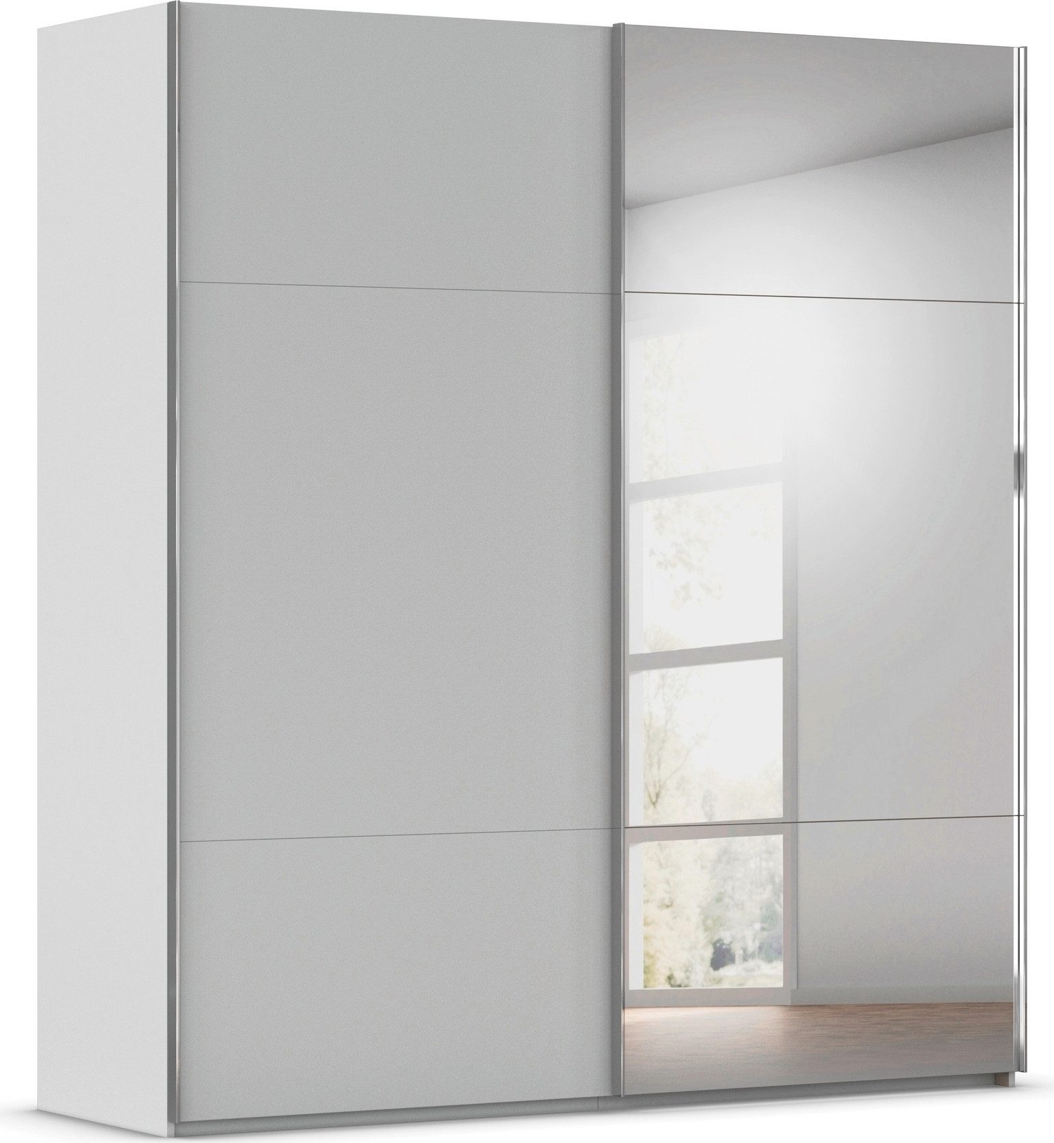 rauch Schwebetürenschrank Kleiderschrank Schrank Garderobe Schlafzimmerschrank CONTIDO (3 verschiedene Ausstattungen BASIC/CLASSIC/PREMIUM (inkl. SOFT-CLOSE) aus hochwertigem Material in 6 Breiten 2 Griff-Farben MADE IN GERMANY