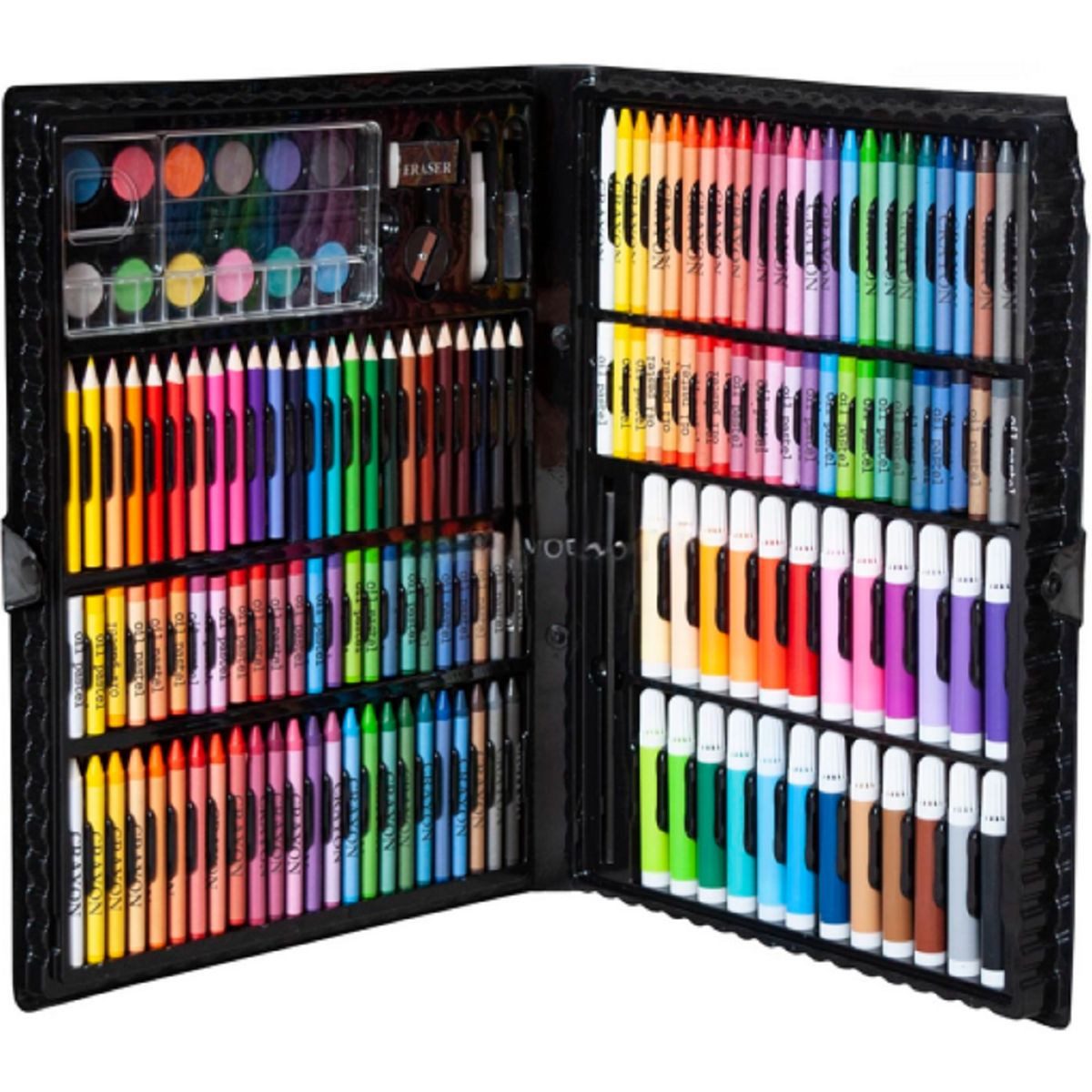 R2 Invest Malpalette Kinder Malset 168-teilig – Malkoffer mit Stiften, Farben, Zubehör – Bild 4 von 5