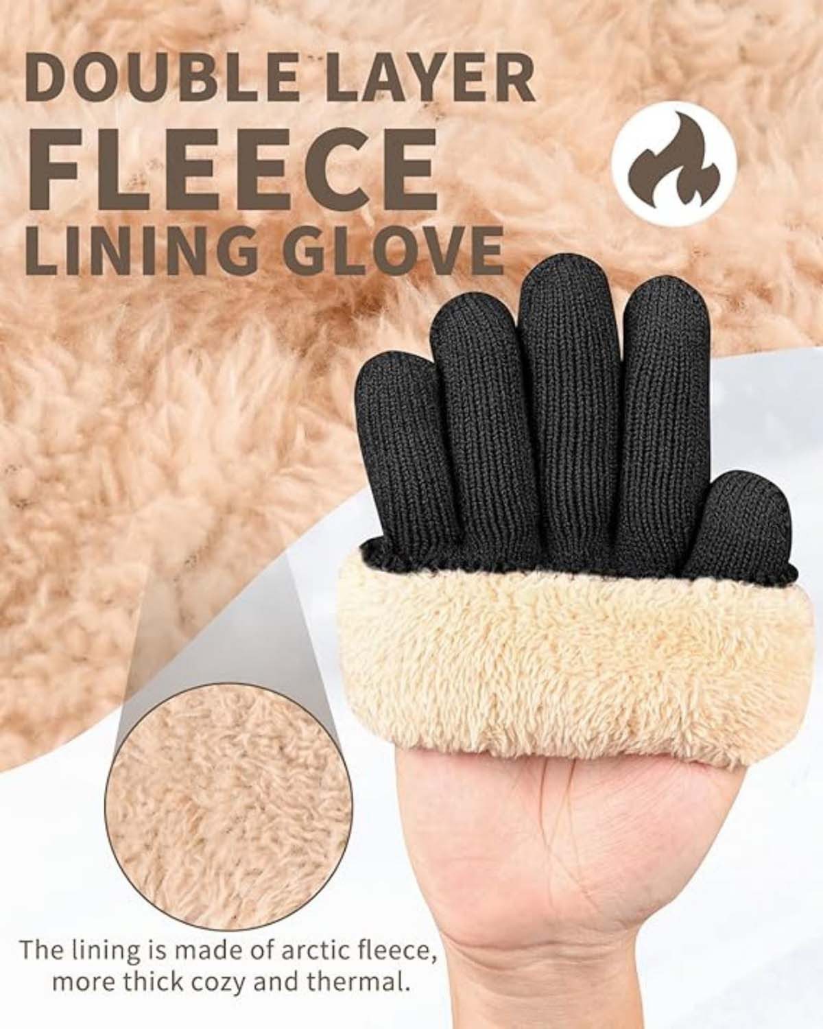 Coonoor Strickhandschuhe Winterhandschuhe mit Fleecefutter, Touchscreen günstig online kaufen