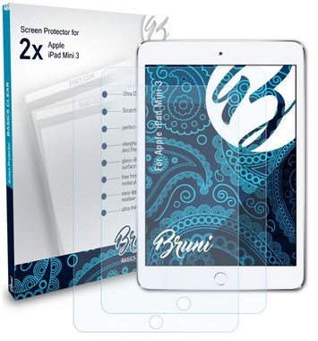 Bruni Schutzfolie Glasklare Displayschutzfolie für Apple iPad Mini 3, (2 Folien), praktisch unsichtbar