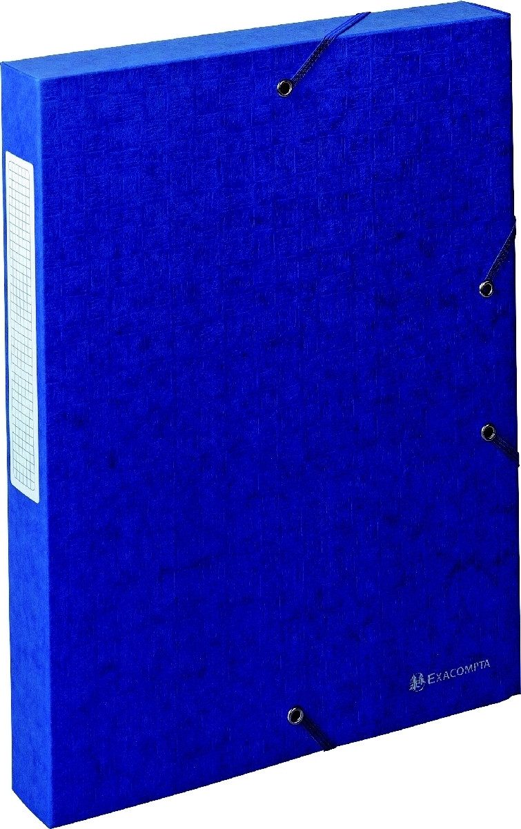 Fächermappe Dokumentenbox A4 Exa Box Scotten 600g/qm mit Gummizug blau