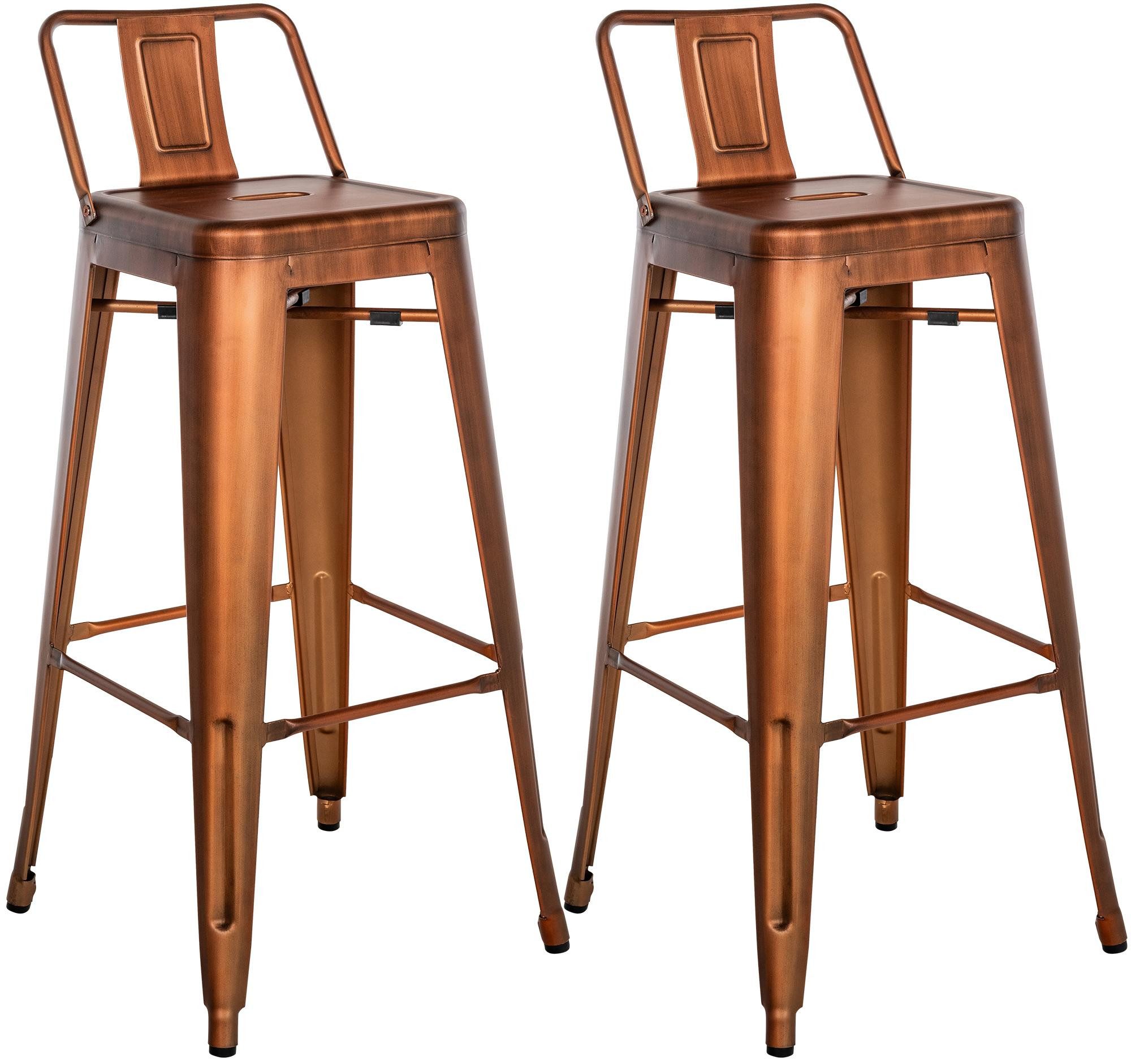 CLP Barhocker Mason (2er Set, 2 St., 2er), aus Metall mit Fußstütze