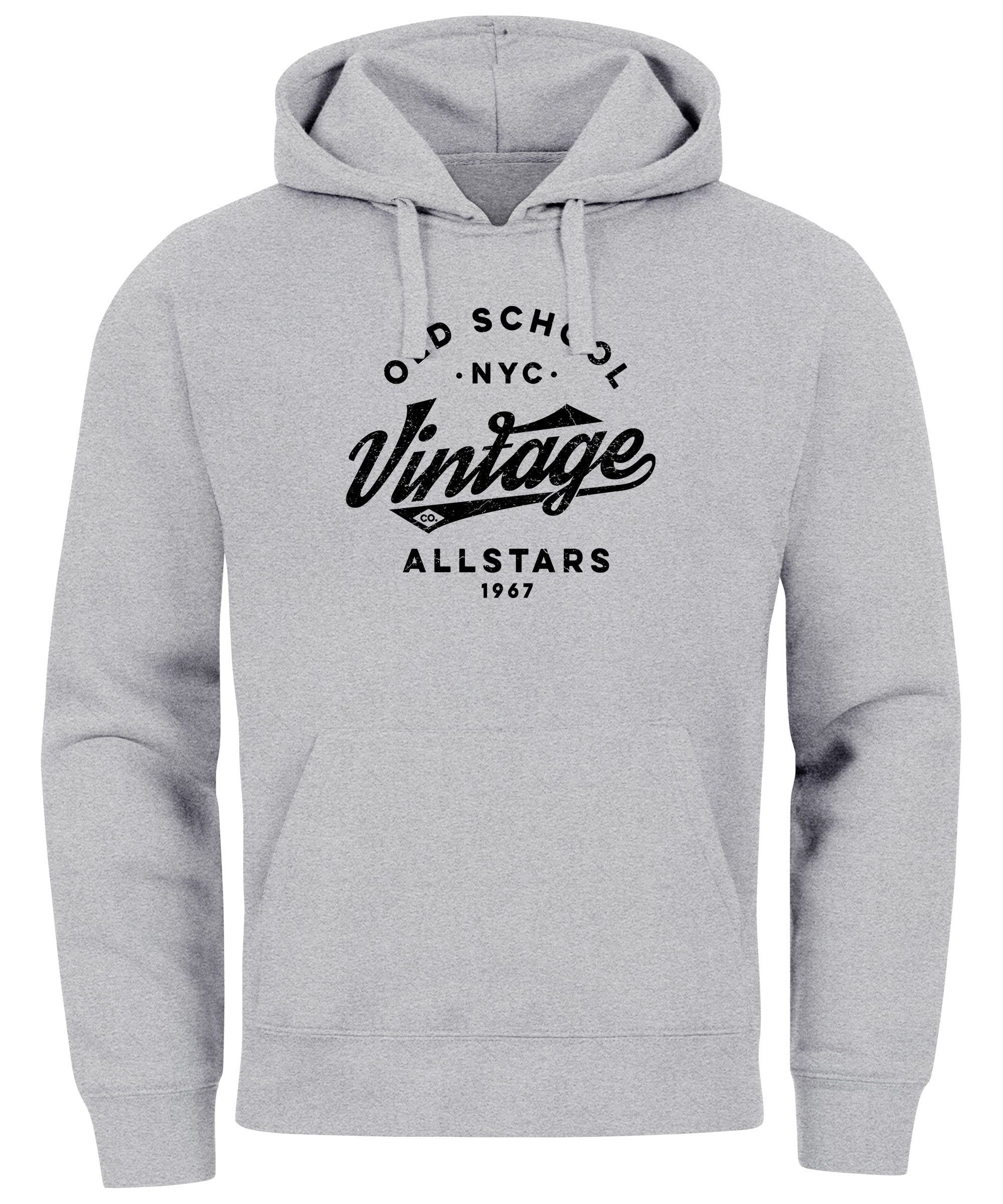 Neverless Hoodie Hoodie Herren College Style Schriftzug Oldschool Vintage Allstars