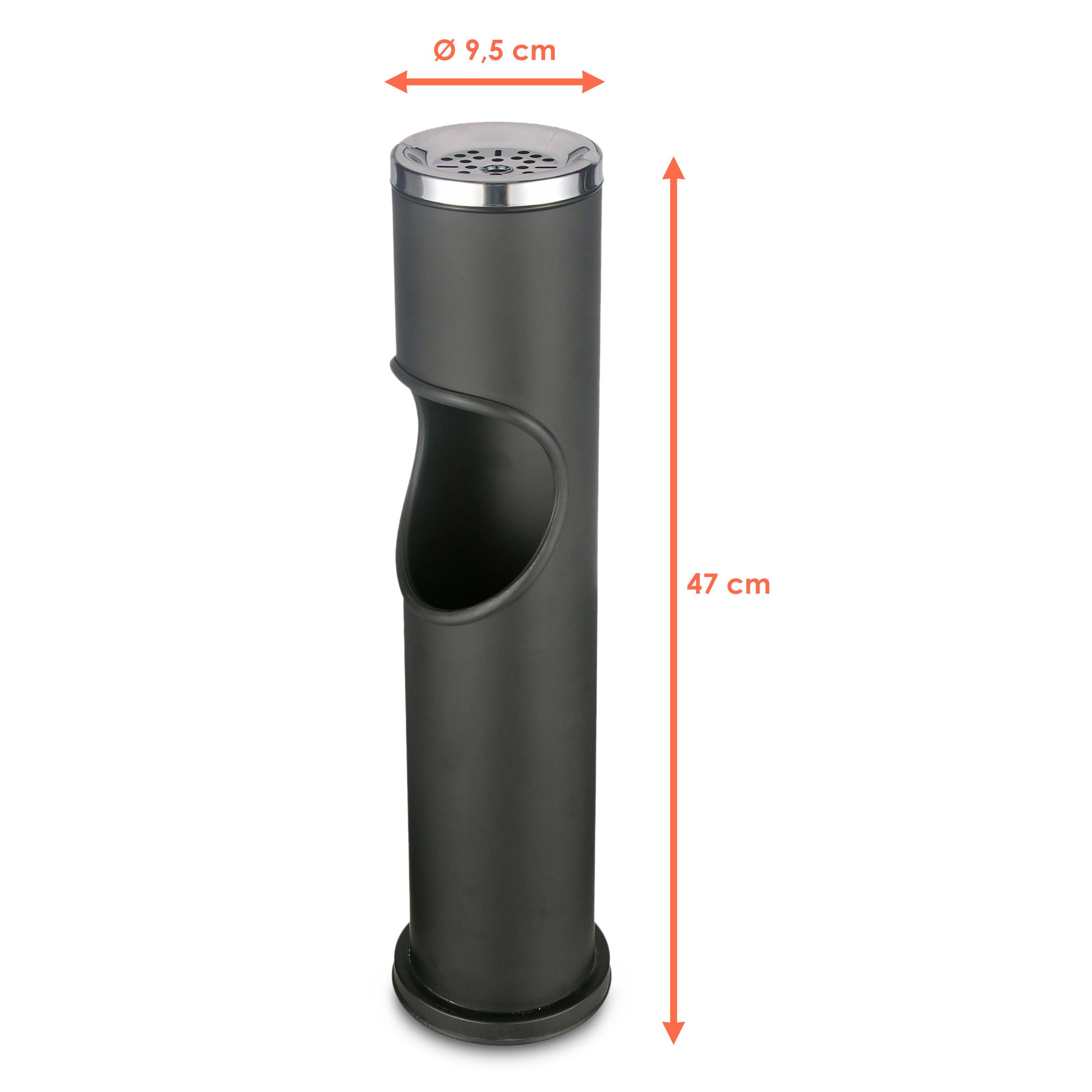 Spetebo Aschenbecher Metall Stand Aschenbecher schwarz - 47cm - Ascher, abnehmbarer Aschenbecher