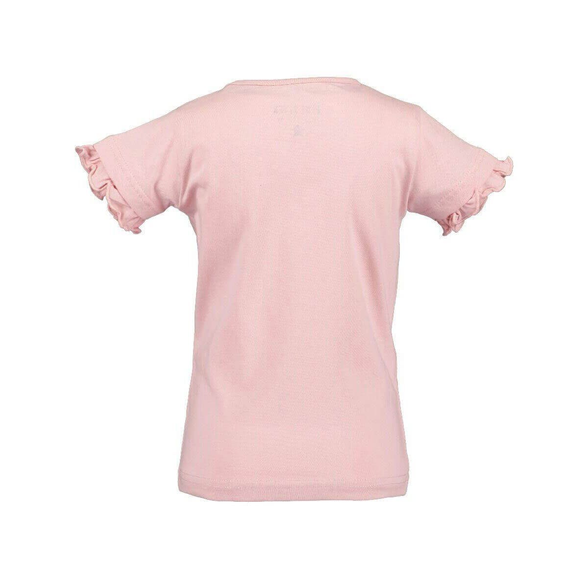 mit Kirsche Seven Kurzarmshirt Love rosa Blue Mädchen T-Shirt Pailletten-Applikation Kinder