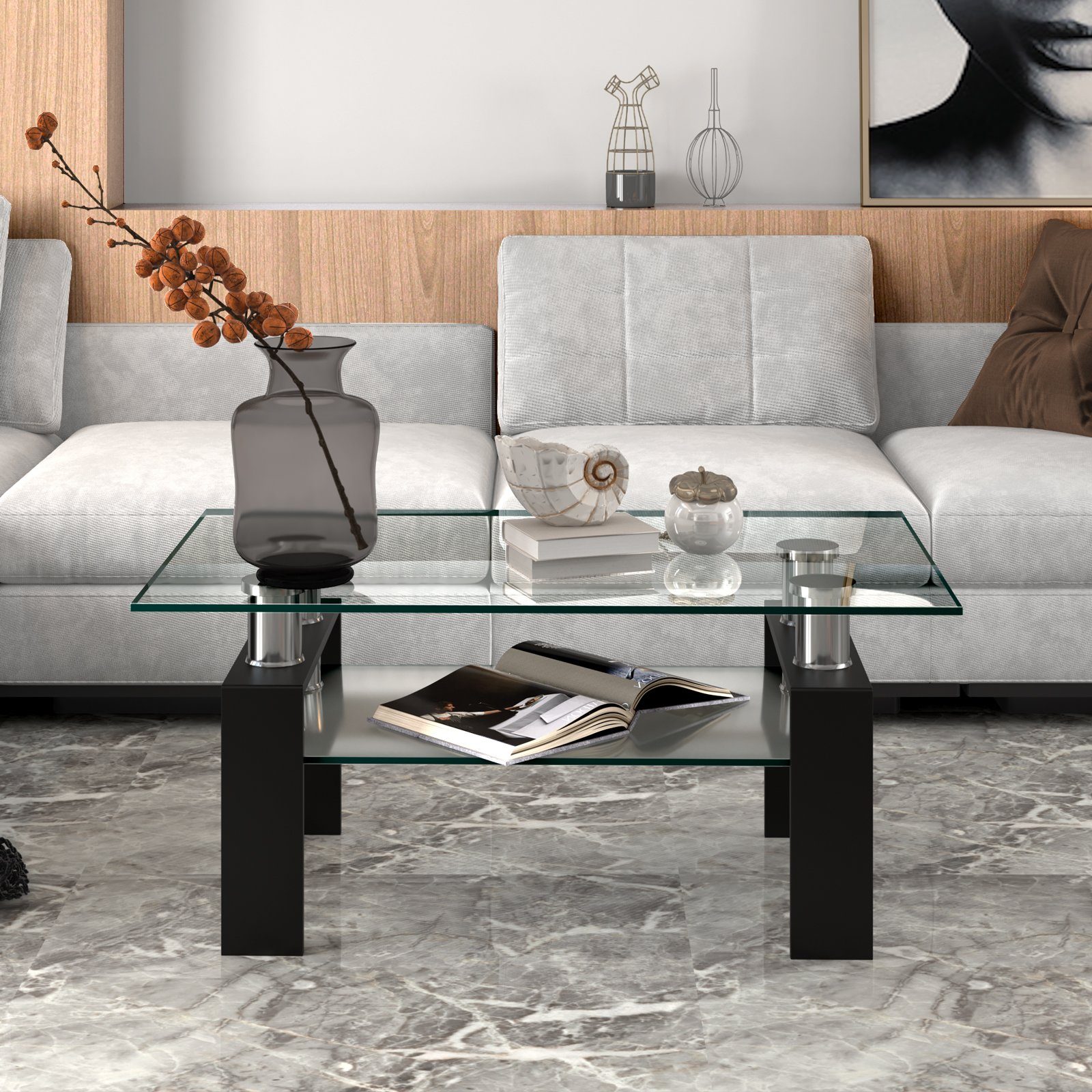 Couchtisch Glastisch SALONTISCH von COSTWAY - Einrichtungsvorschlag