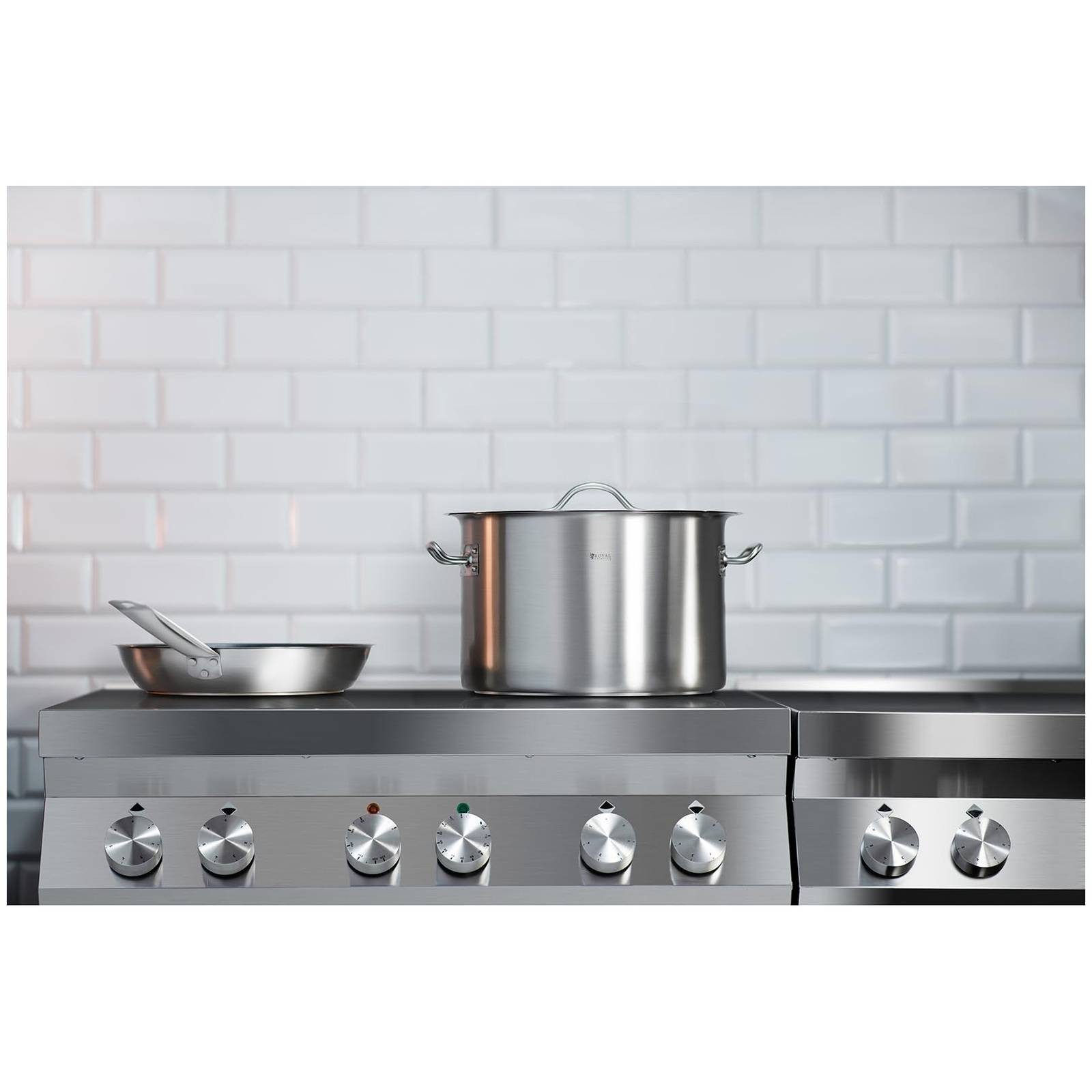 Royal Catering Kochtopf Edelstahl Kochtopf Induktion Topf Suppentopf Universaltopf 13 L Ø 30, Edelstahl, verschiedene Größen