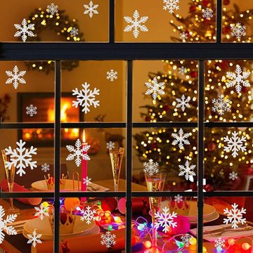 Fenstersticker 108 Weihnachten Fensterbilder Fensterdeko Schneeflocken H0202, Alster Herz, Abnehmbare Fensterdeko Haftende PVC Aufkleber