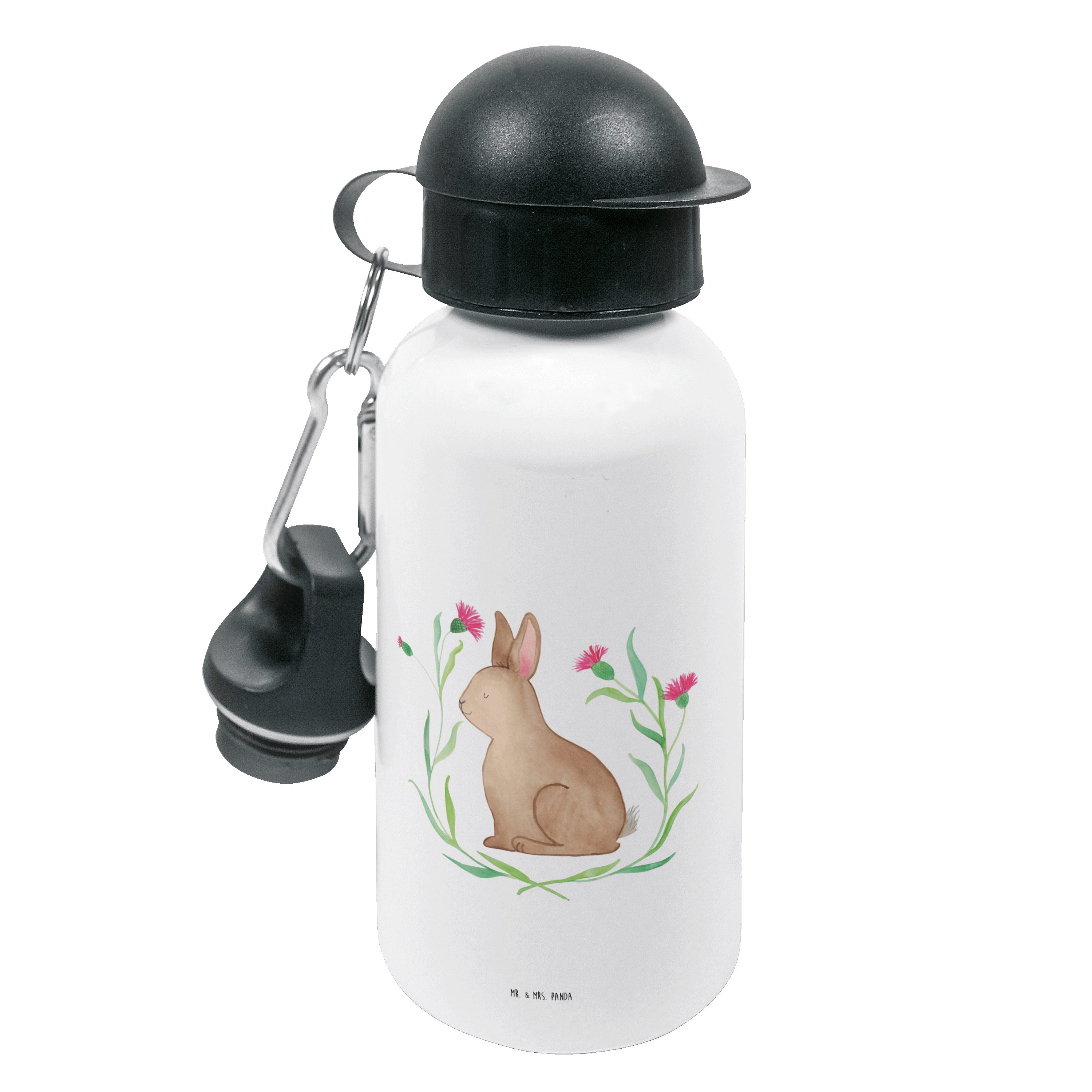 Trinkflasche, Mrs. Panda Mr. Osterhase Weiß Hase sitzend Trinkflasche Geschenk, - Grundschule, & -