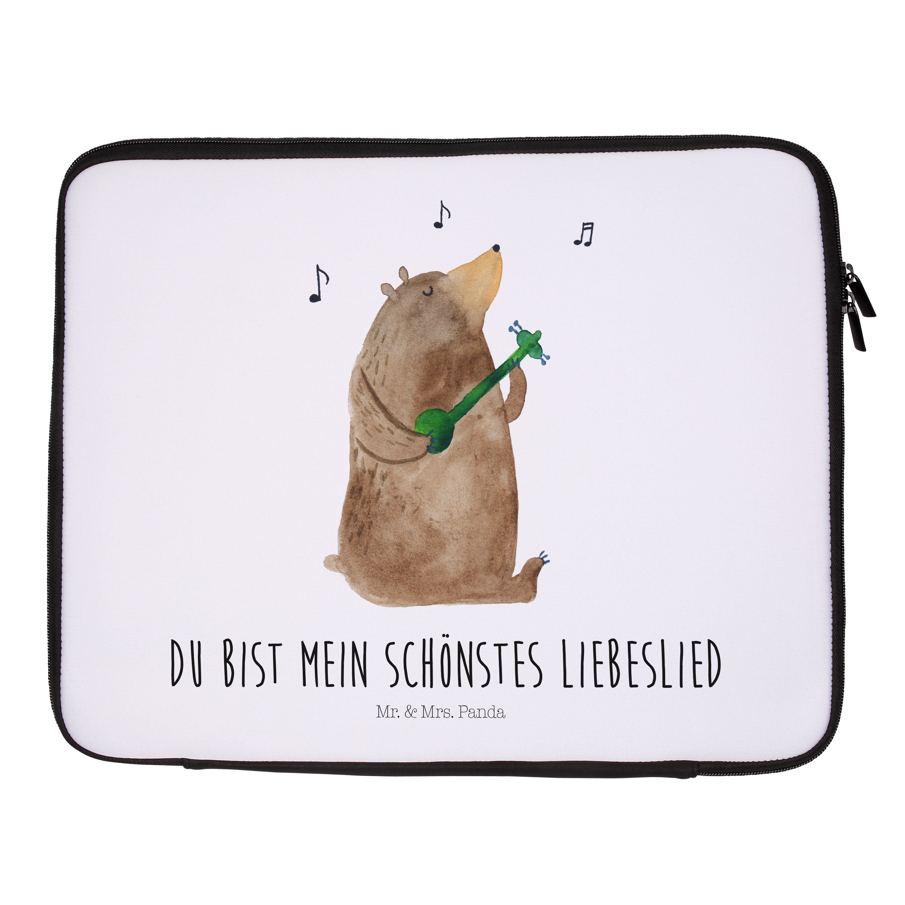 Mr. & Mrs. Panda Laptop-Hülle Bär Lied - Weiß - Geschenk, Schutzhülle, Laptop, Computertasche, Tasc