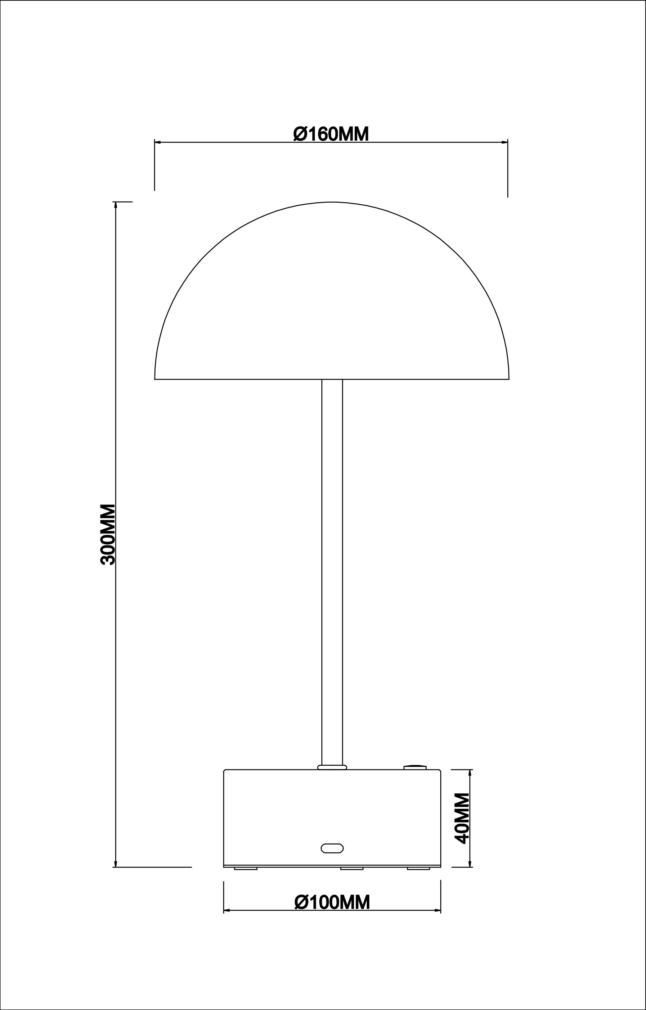 my home LED Tischleuchte Bea - Akku Tischleuchte mit CCT, LED fest integriert, warmweiß - kaltweiß, Touchdimmer, CCT, USB, Akkulampe, dimmbar, warmweiß - kaltweiß