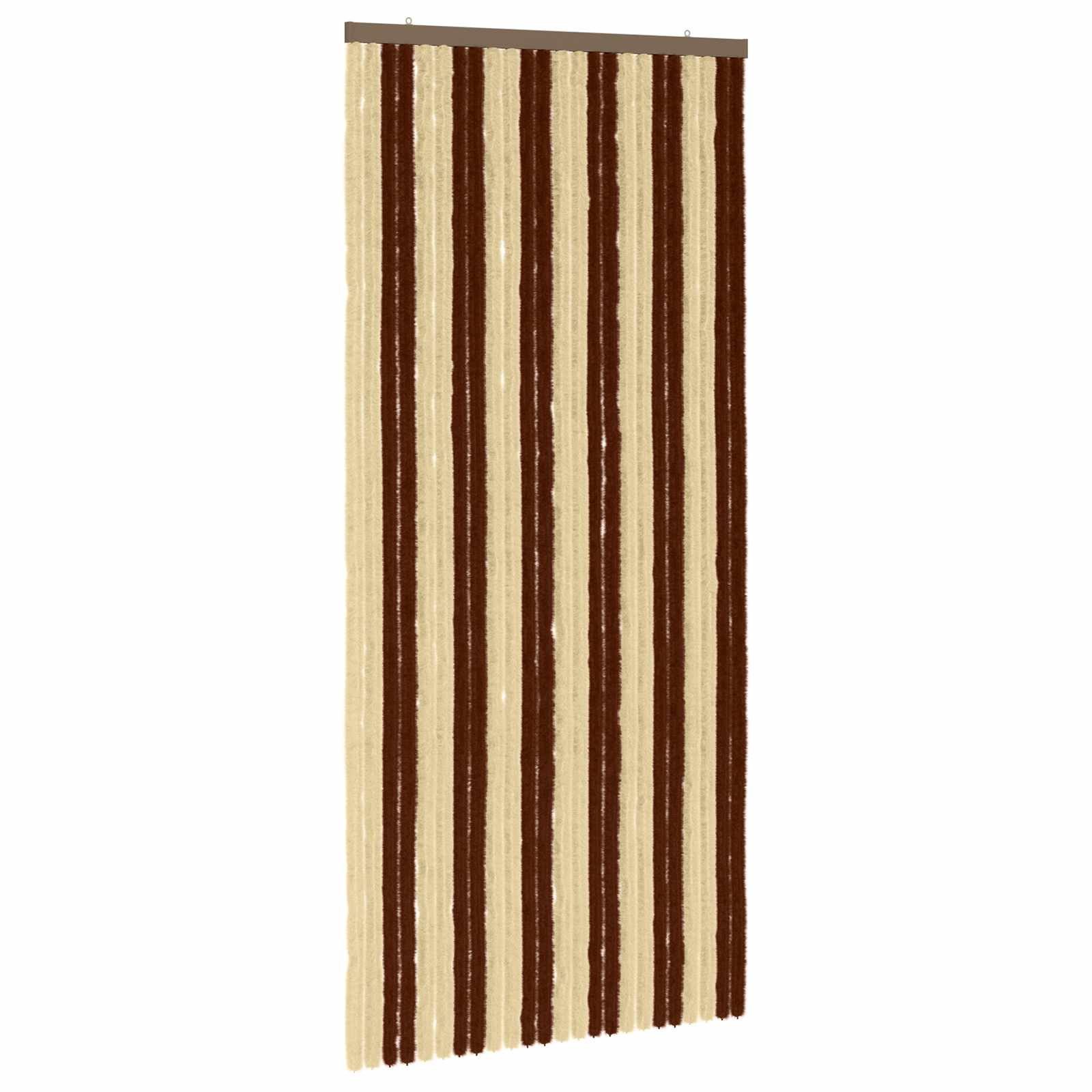 vidaXL Insektenschutz-Vorhang Insektenschutzvorhang Chenille Braun und Beige 100 x 220 cm, (1-St)