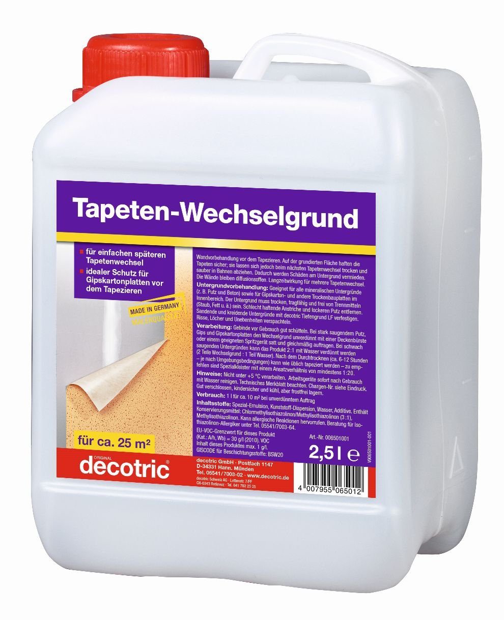 decotric® Tapetenschutz Decotric Tapeten-Wechselgrund 2,5 L