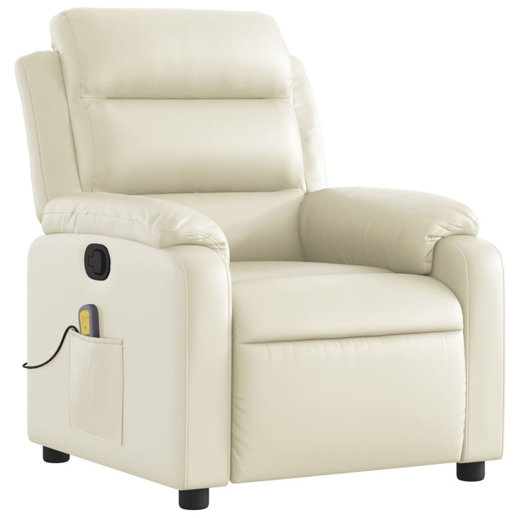 vidaXL Sessel Massagesessel Creme Kunstleder (1-St) günstig online kaufen