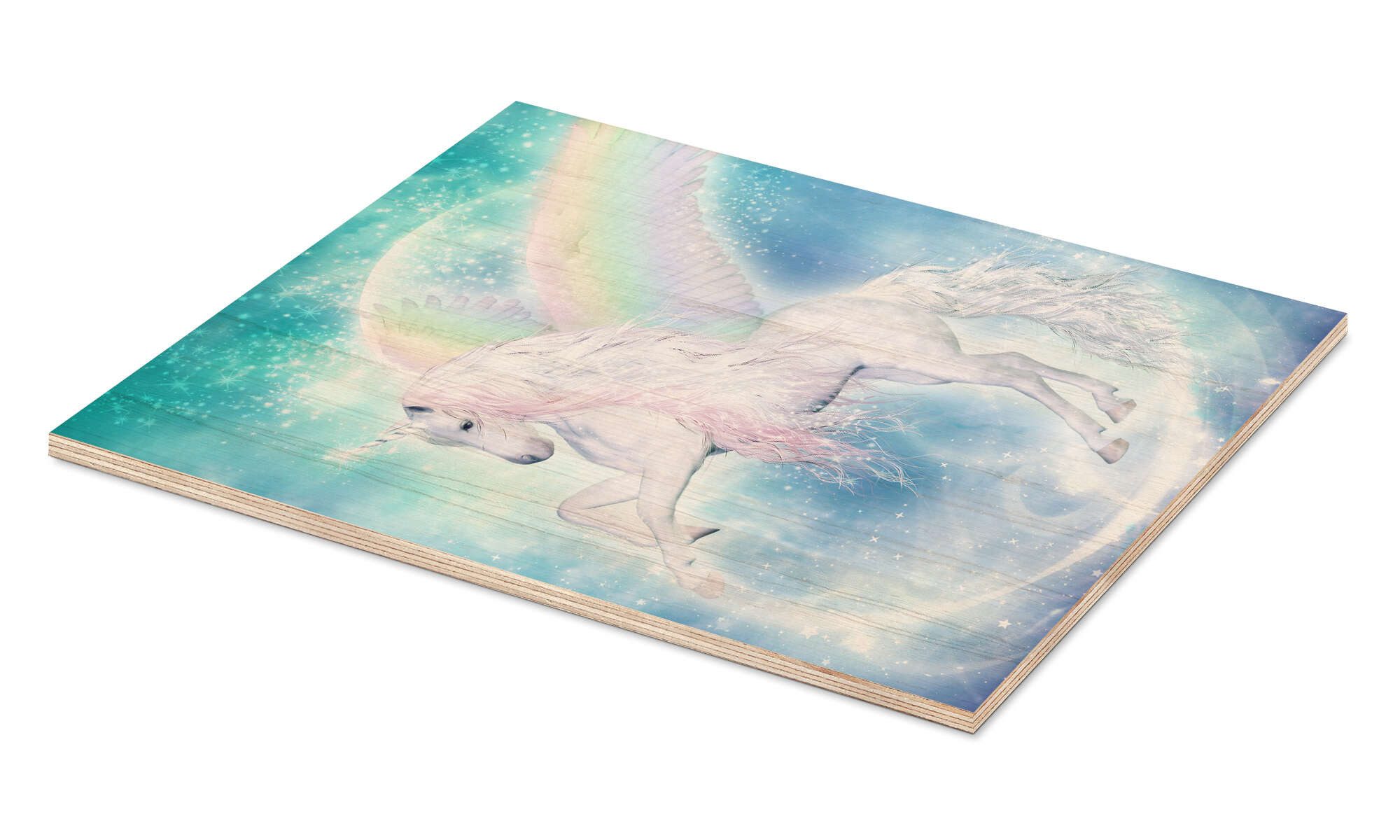 Posterlounge Wandbild Regenbogen-Einhorn Pegasus, Dolphins DreamDesign, erhältlich als Poster, Leinwandbild, Wandsticker oder Acrylglasbild