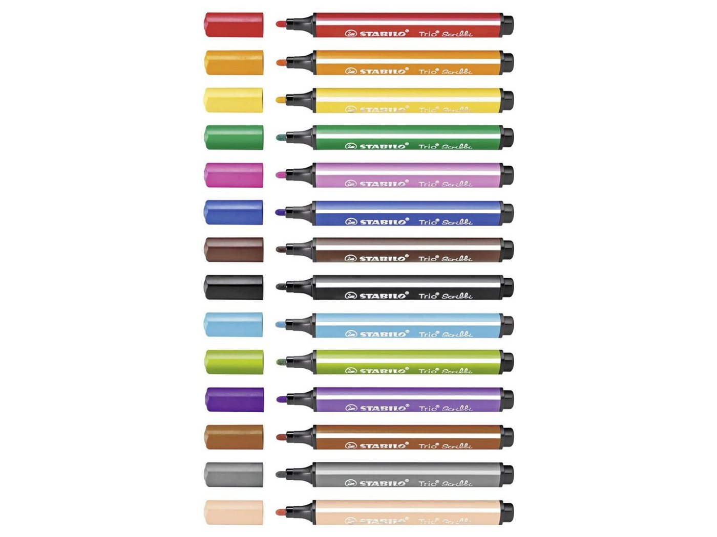 Thumbnail - STABILO Filzstift STABILO Trio Scribbi Dreikant-Filzstift - 1,5-2,0 mm - 14er Set