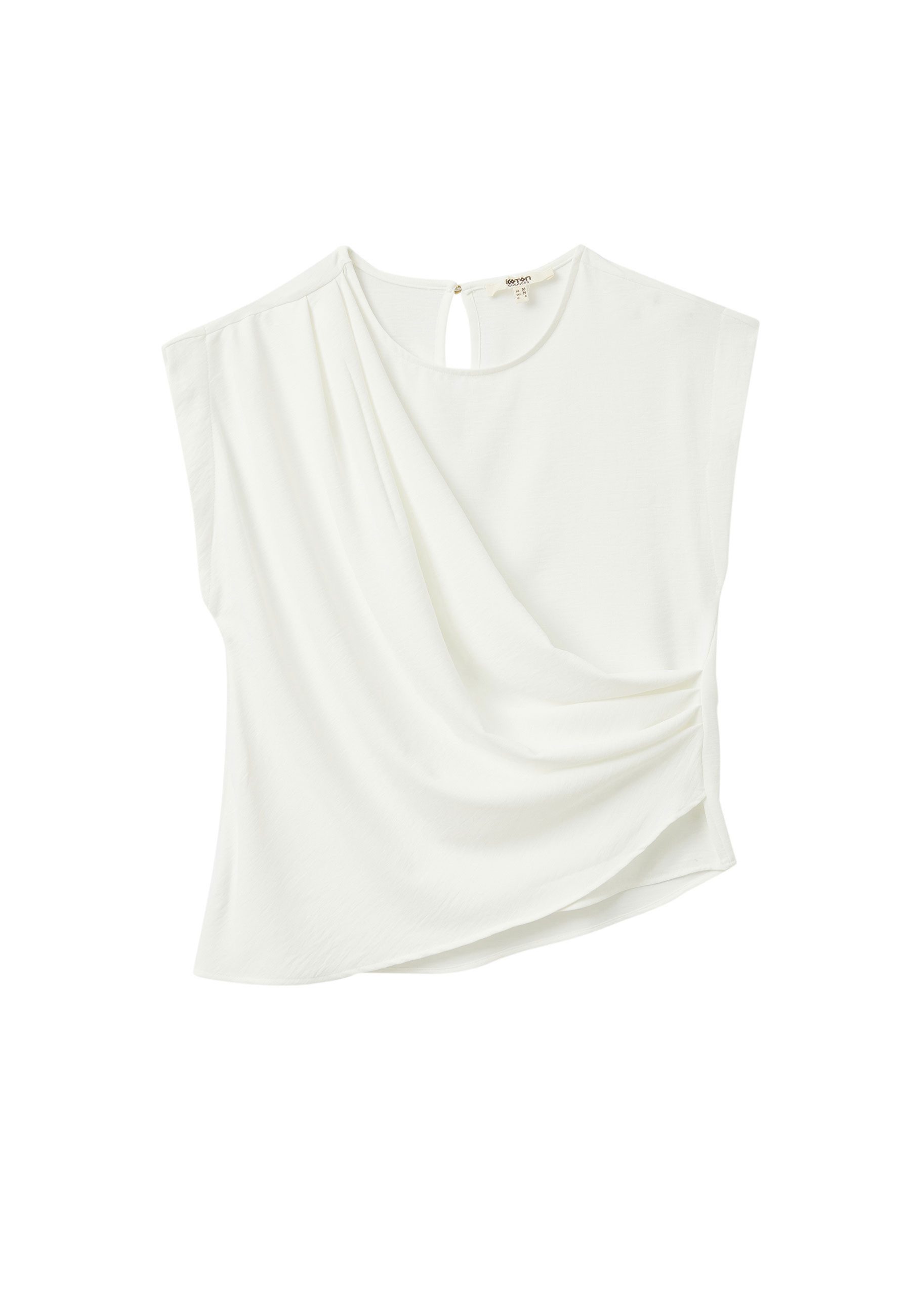 Koton Wickelbluse Kurzärmelig Rundhalsausschnitt Wickelbluse günstig online kaufen