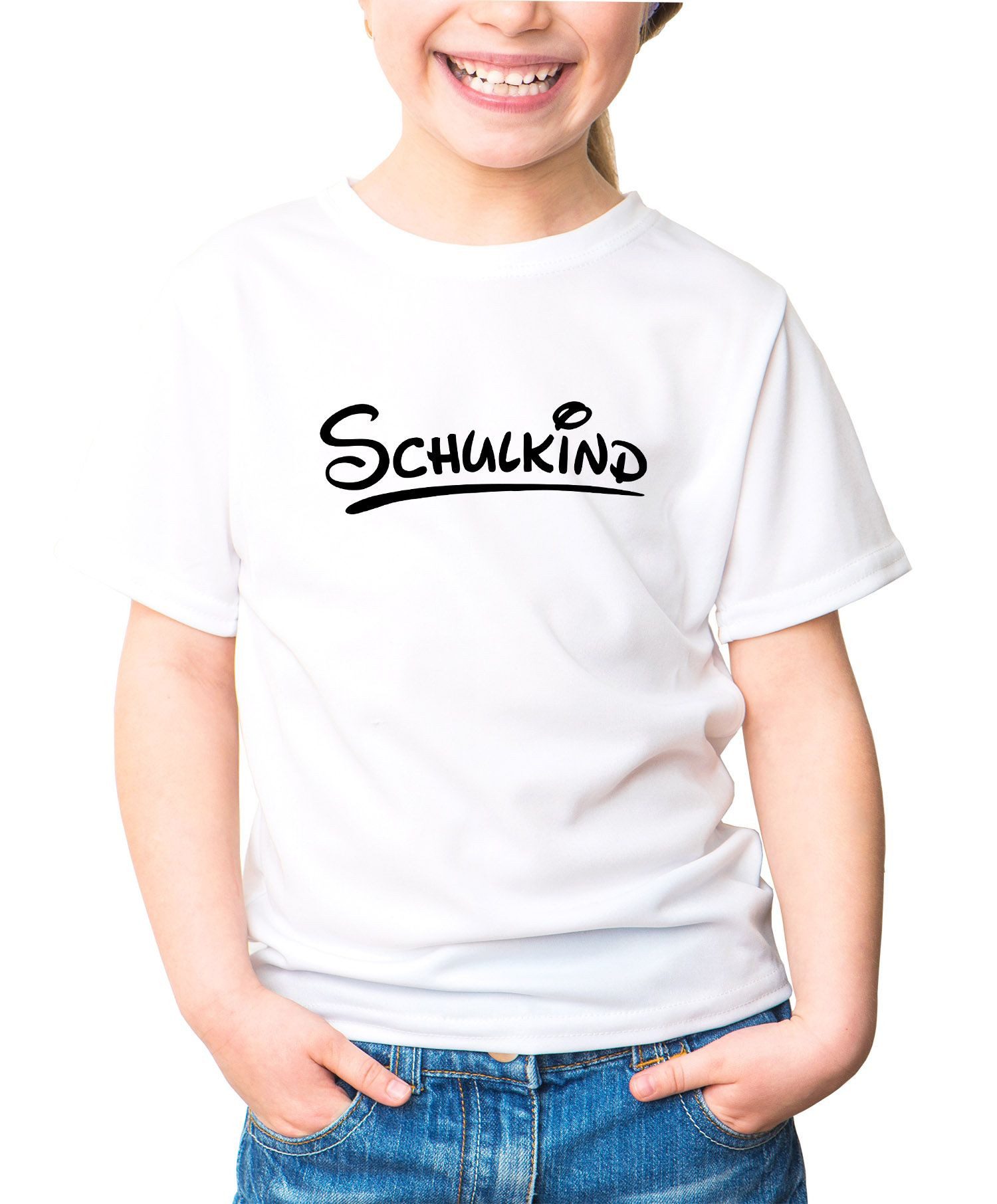 MoonWorks Print-Shirt Kinder T-Shirt Mädchen Aufdruck Schulkind Geschenk zur Einschulung