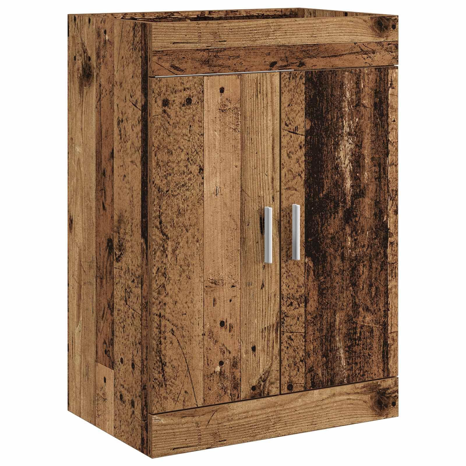 vidaXL Badezimmerspiegelschrank Badunterschrank Altholz 56 x 37,5 x 81 cm Holzwerkstoff (1-St)