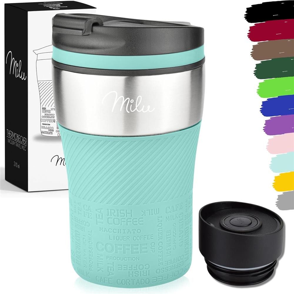 Milu Thermobecher Thermobecher Kaffee To Go Edelstahl 210 ml, auslaufsicher, isoliert