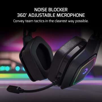GAMEPOWER Gaming-Headset (Wired Headphones, Mit Kabel, 7.1 Surround RGB, kabelgebundene Kopfhörer mit 50-mm-Treibern Mikrofon)