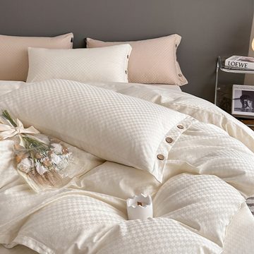Bettbezug Bettwäscheset, für alle Jahreszeiten geeignet, weich und atmungsaktiv, Silberstern, Bettlaken und Bettbezug aus Baumwolle mit Fadenzahl 60, 1,5/1,8 Meter