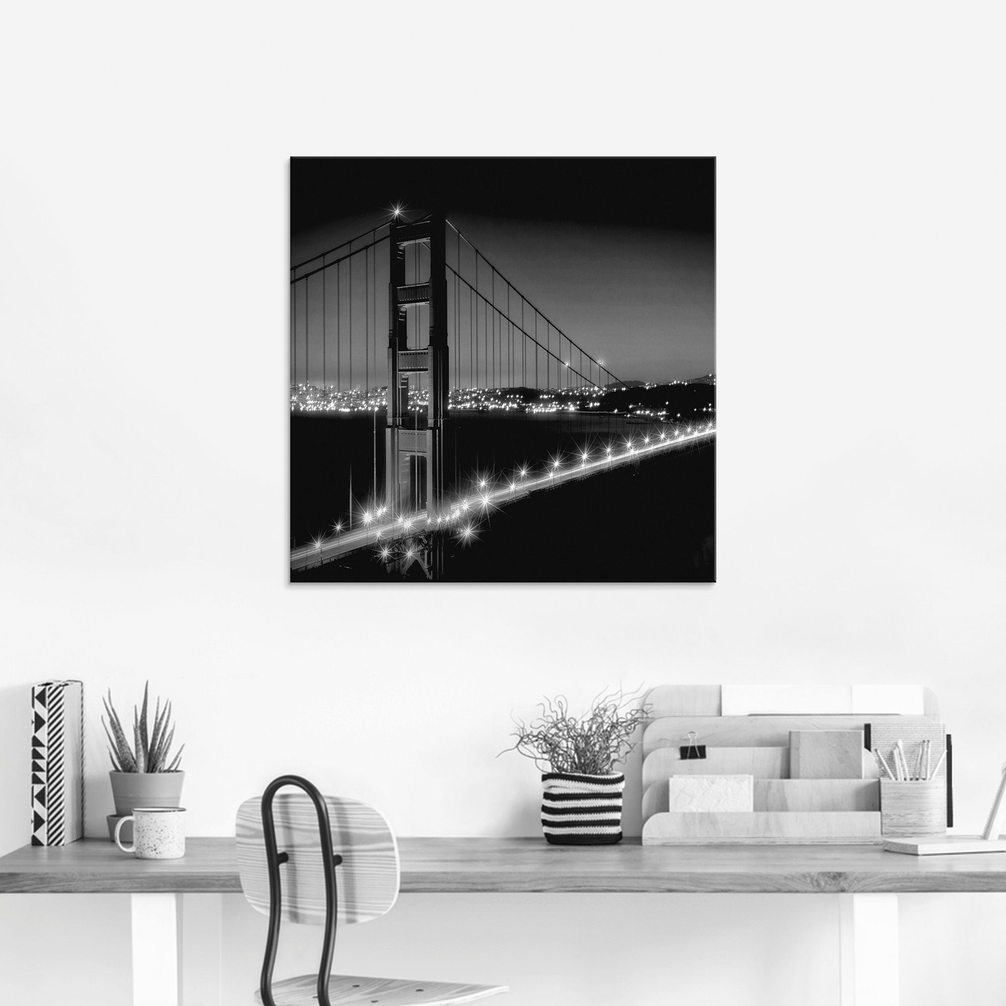 Glasbild Bridge in St), Amerika Größen Abend, am Golden Gate verschiedenen Artland (1