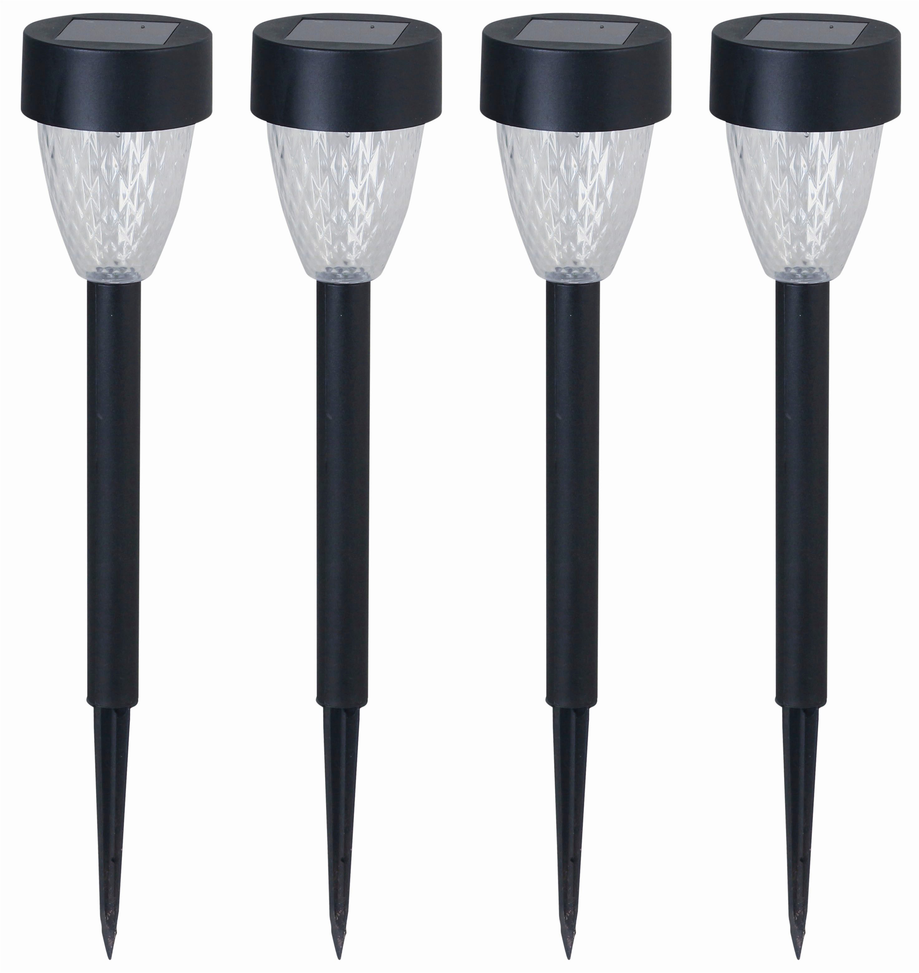 Luxform Gartenleuchte Solar-Gartenlampe Montpellier - 4 Stück, LED fest integriert, Aus Kunststoff gefertigt