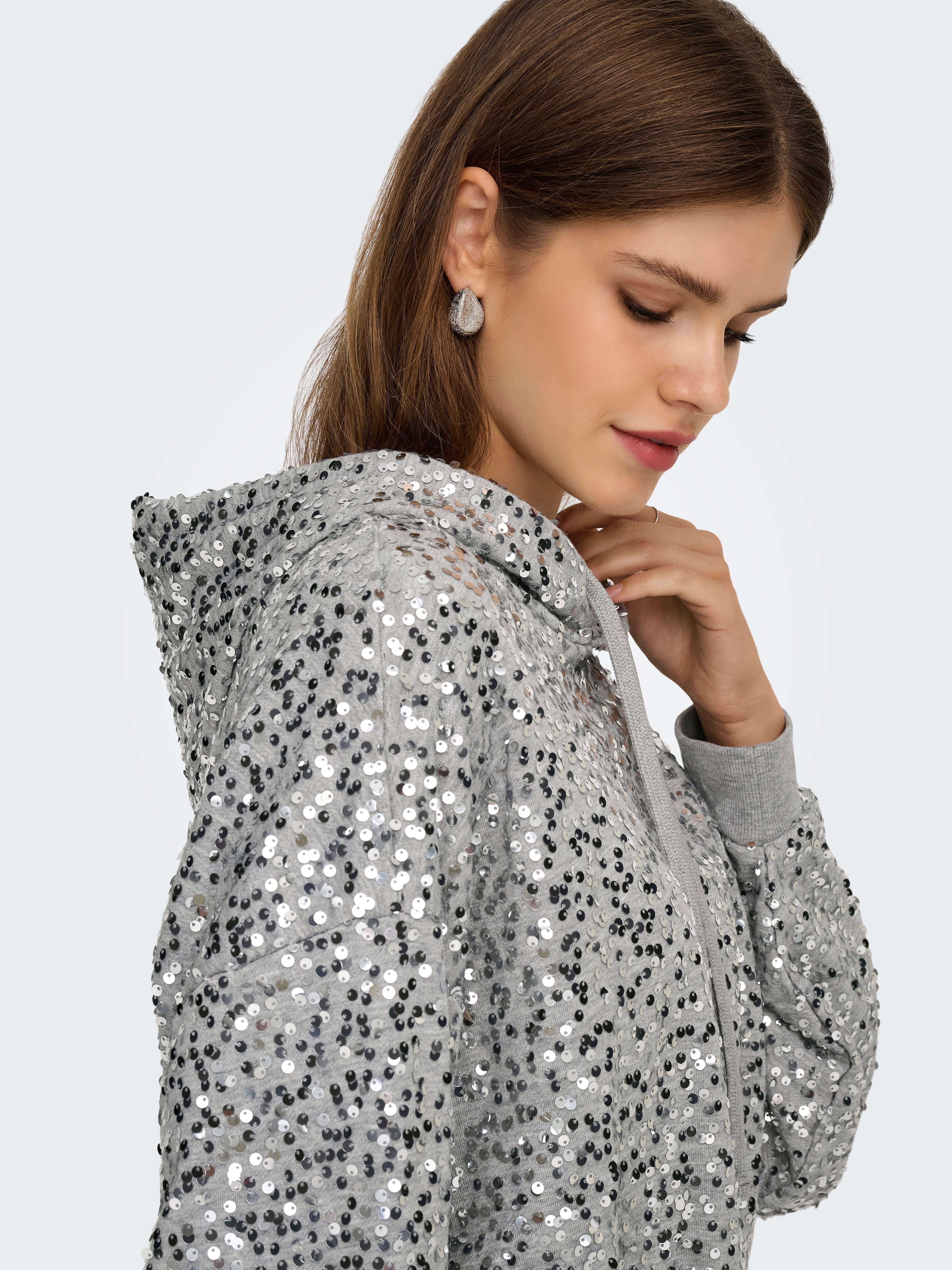 ONLY Kapuzensweatshirt ONLJADA L/S SEQUINS HOOD SWT