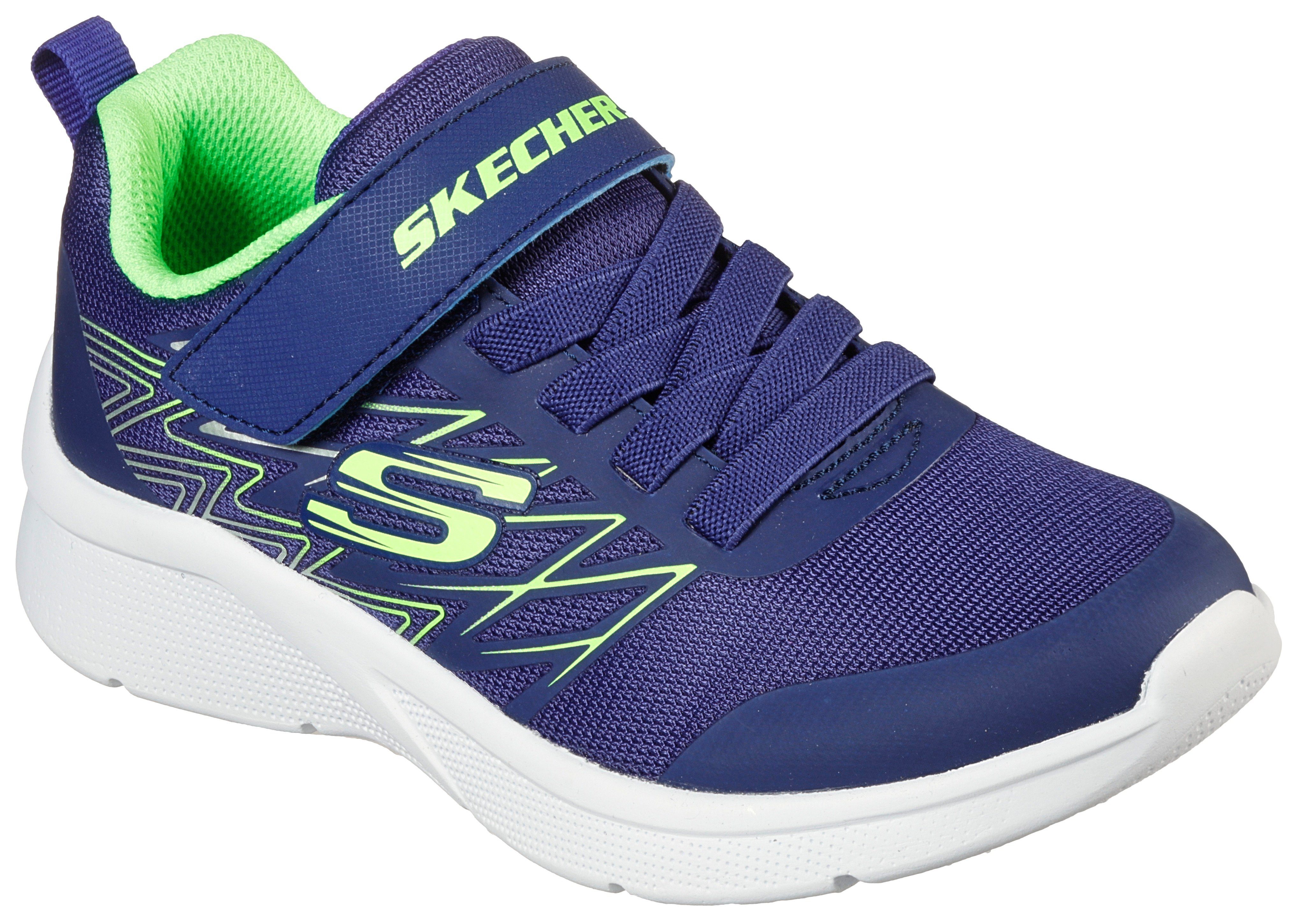 Skechers Kids MICROSPEC Sneaker mit Kontrastbesatz navy-limette