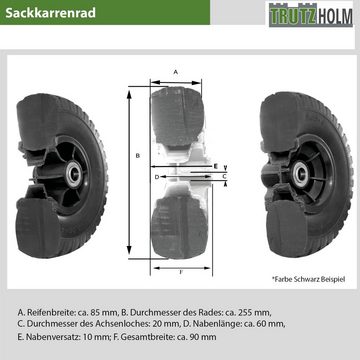 TRUTZHOLM Sackkarren-Rad 2x Sackkarrenrad 260x85mm 3.00-4 Bollerwagenrad Luftrad Ersatzrad (2er Set), versetztes Kugellager
