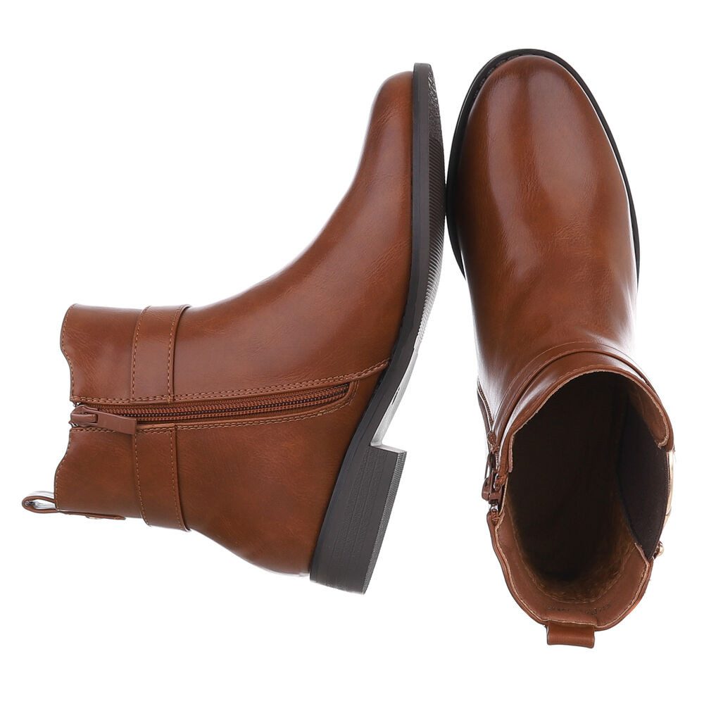 Ital-Design Elegante Damen-Stiefelette mit Schnalle und elastischen Einsätz günstig online kaufen