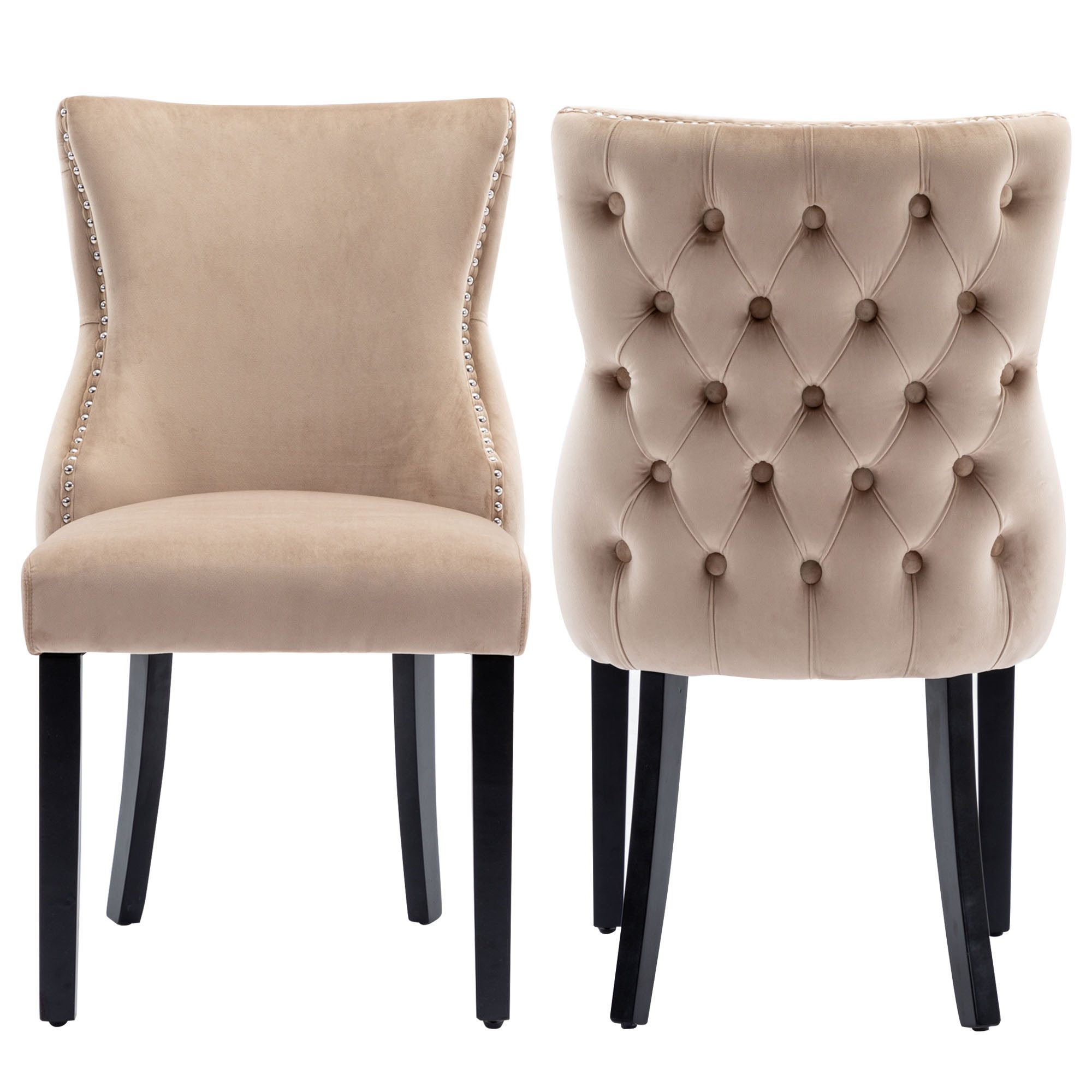 i@home Esszimmerstuhl mit Knopfsteppung, 2er - 6er Set, Gestell aus Massivholz, Samt (2 St), Bis 150 kg belastbar