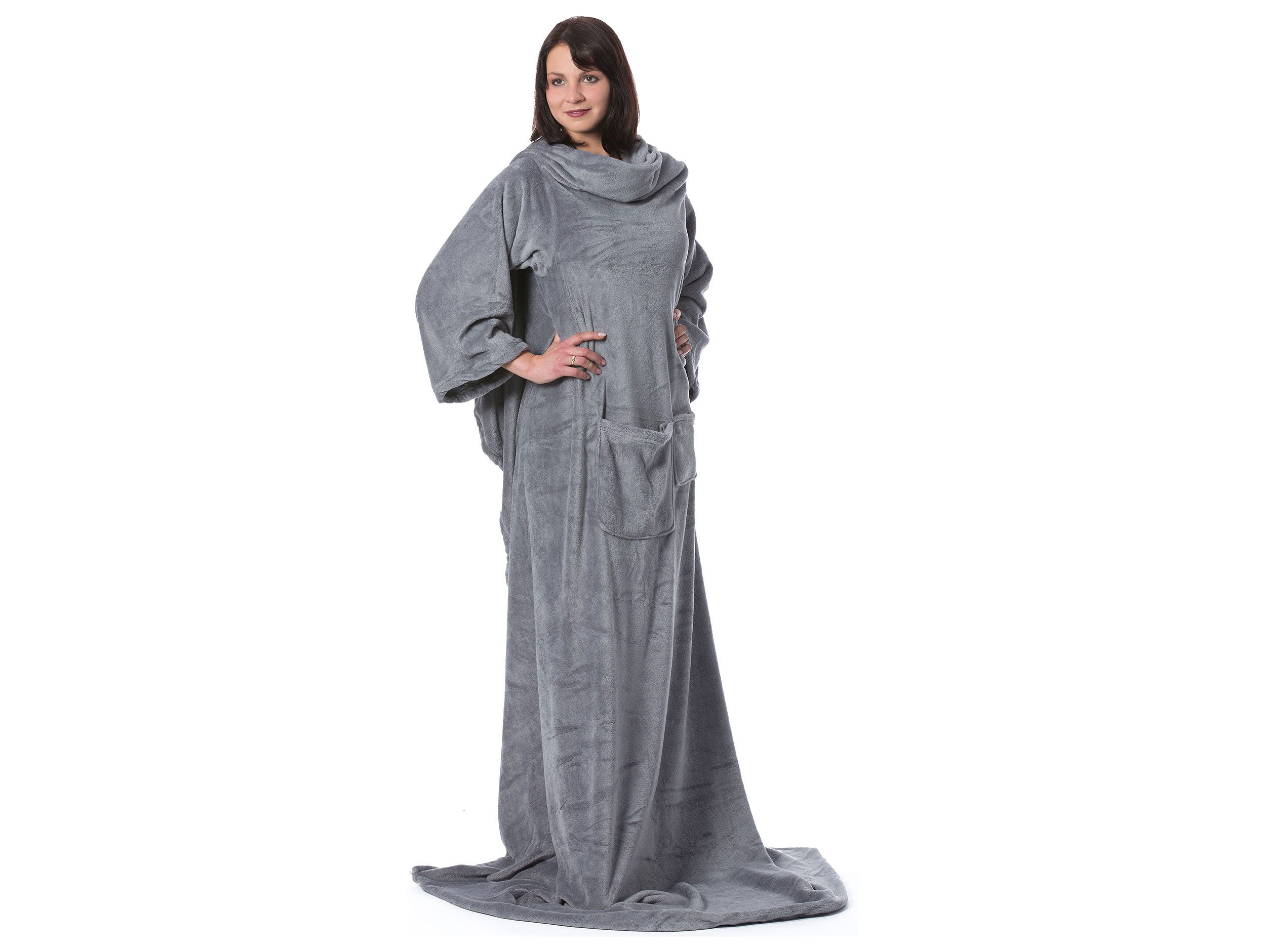 Wohndecke, ZOLLNER, 170 x 200 cm, 100% Polyester, mit Ärmeln und zwei Taschen