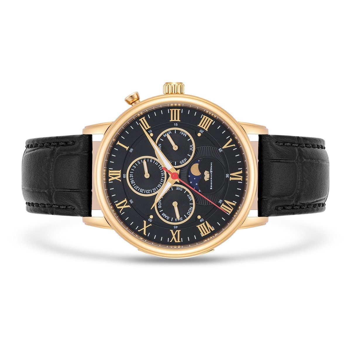 Rhodenwald & Söhne Multifunktionsuhr Moontime II gelbgold, mit Quarzwerk günstig online kaufen